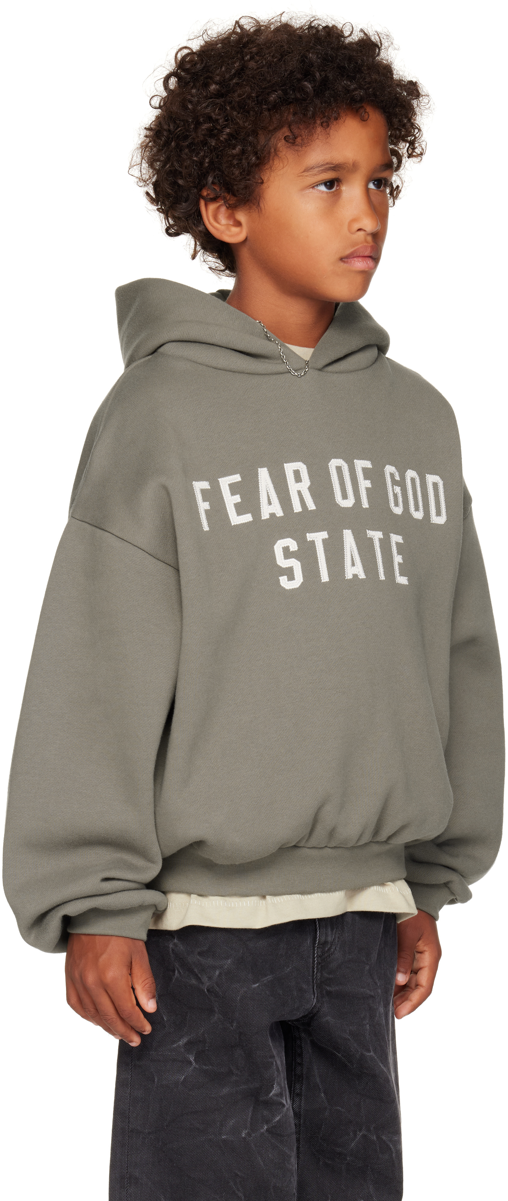 Fear of God ESSENTIALS - Enfant | Pull à capuche 90s gris en molleton