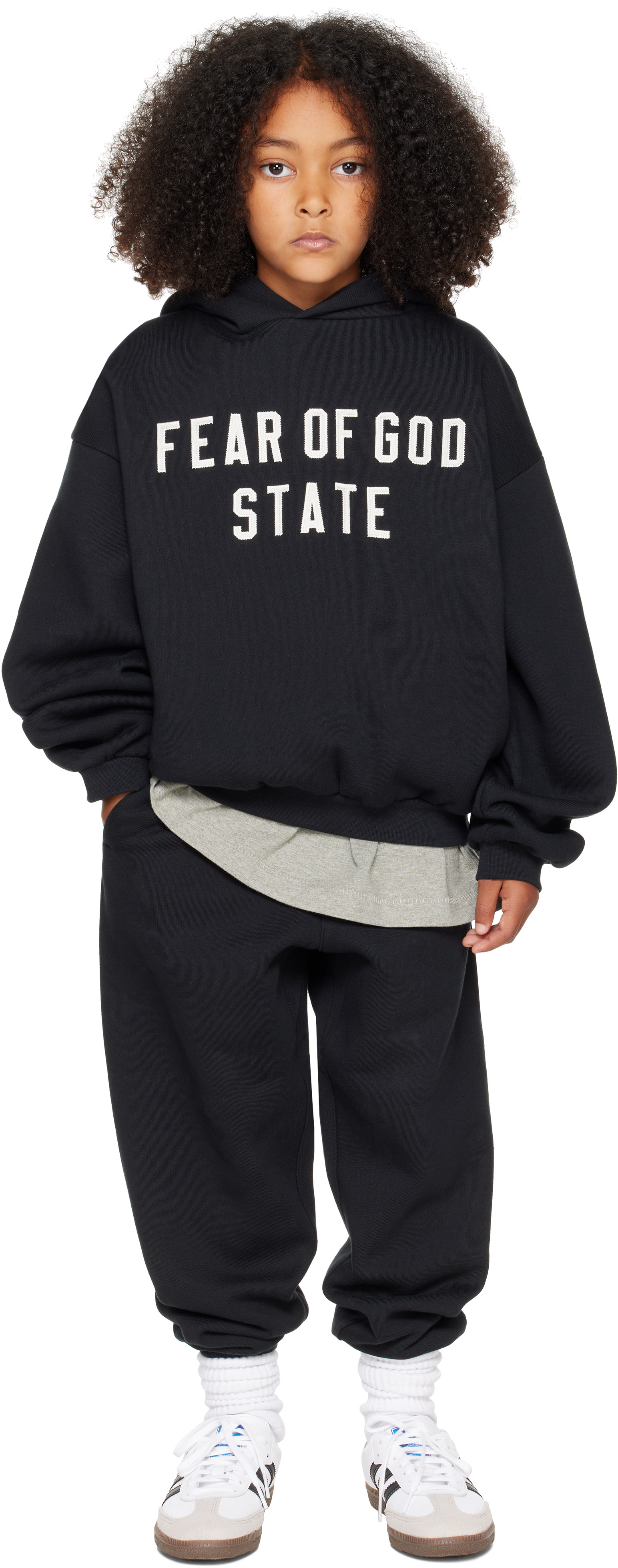 Fear of God ESSENTIALS - Enfant | Pull à capuche 90s noir en molleton