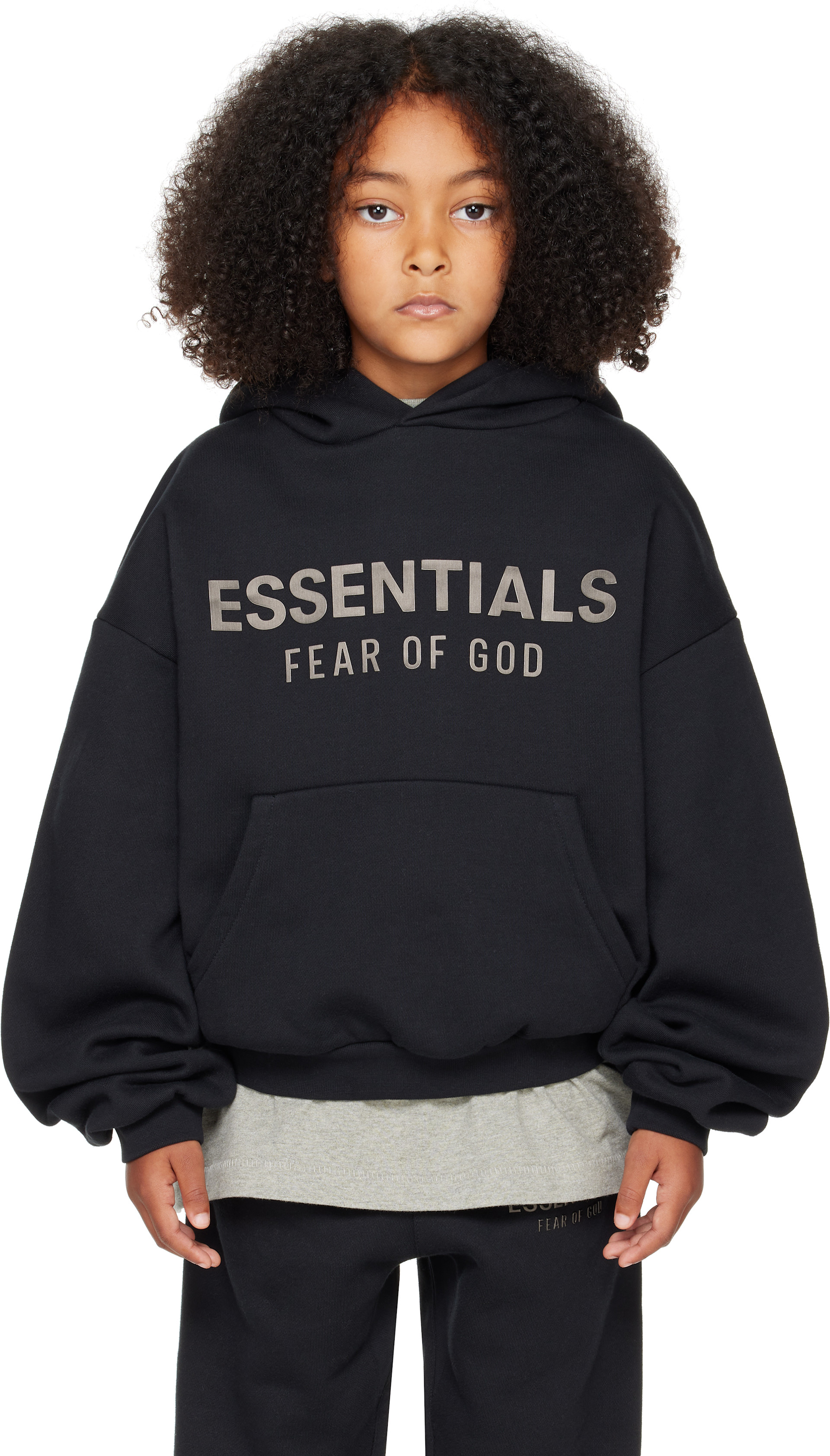Fear of God ESSENTIALS - Enfant | Pull à capuche noir en molleton