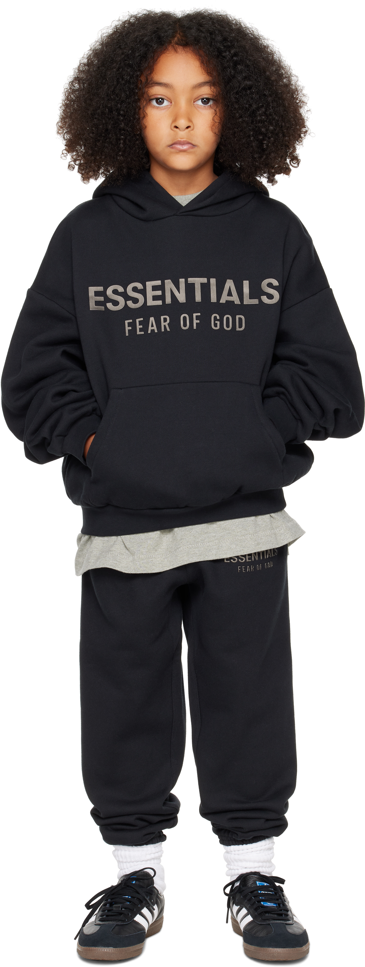 Fear of God ESSENTIALS - Enfant | Pull à capuche noir en molleton