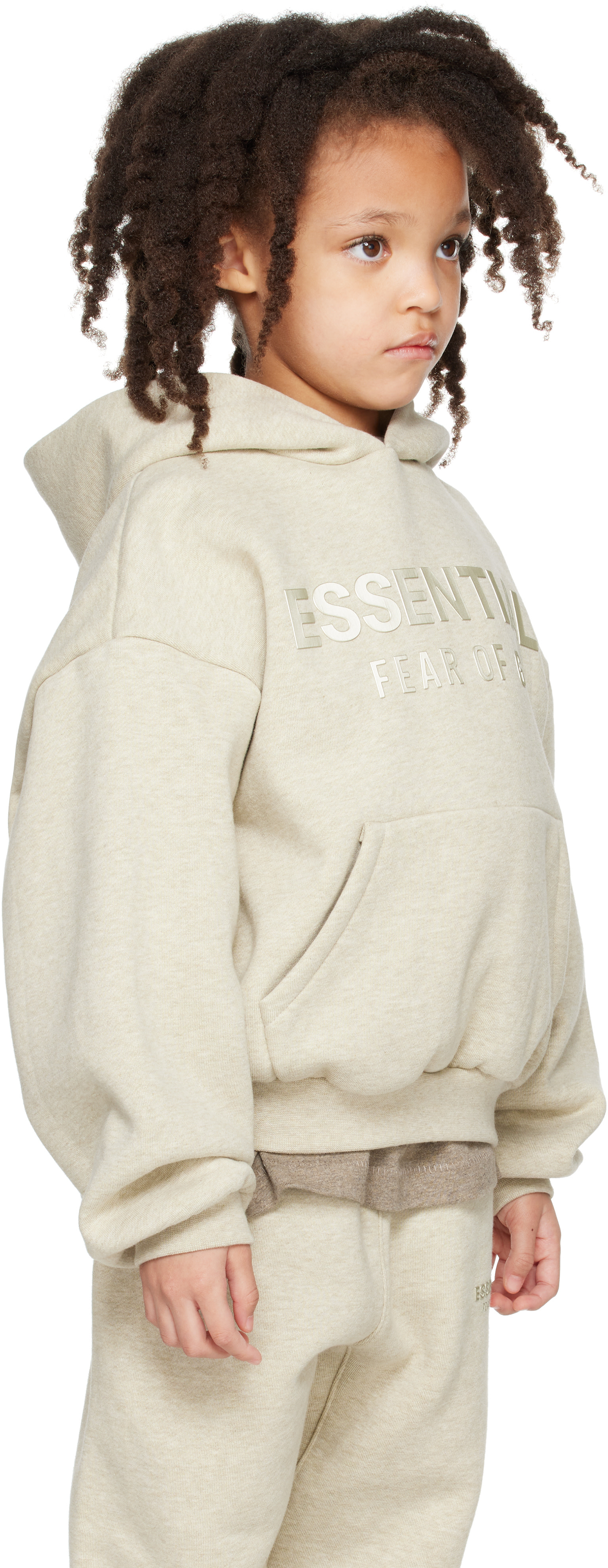 Fear of God ESSENTIALS - Enfant | Pull à capuche beige en molleton