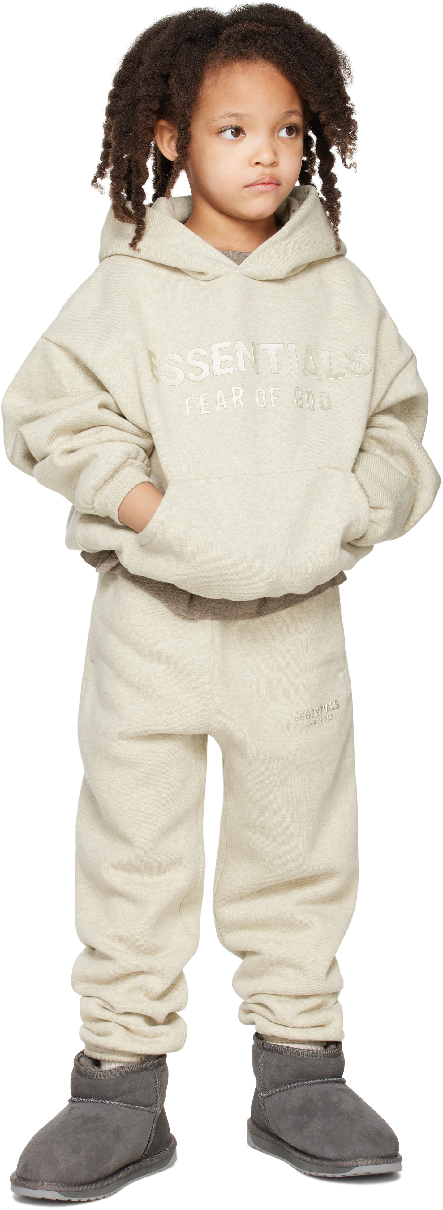 Fear of God ESSENTIALS - Enfant | Pull à capuche beige en molleton