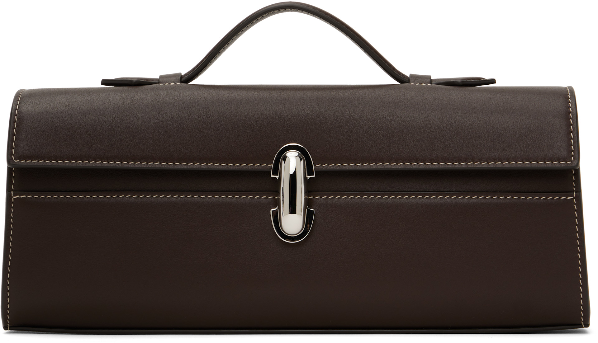 Savette: Brown Slim Symmetry Pochette Bag | SSENSE