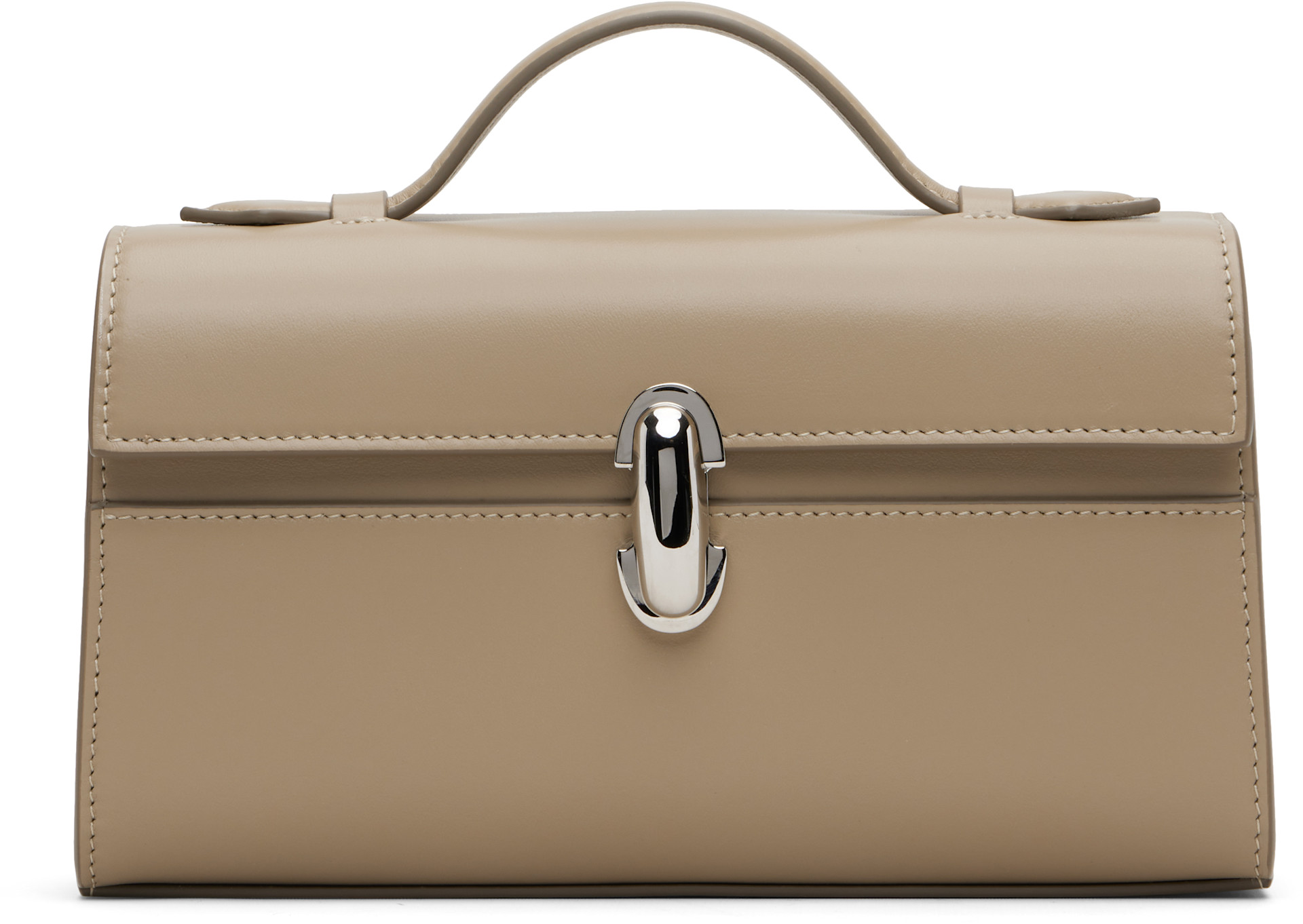 Savette: Taupe Symmetry Pochette Bag | SSENSE
