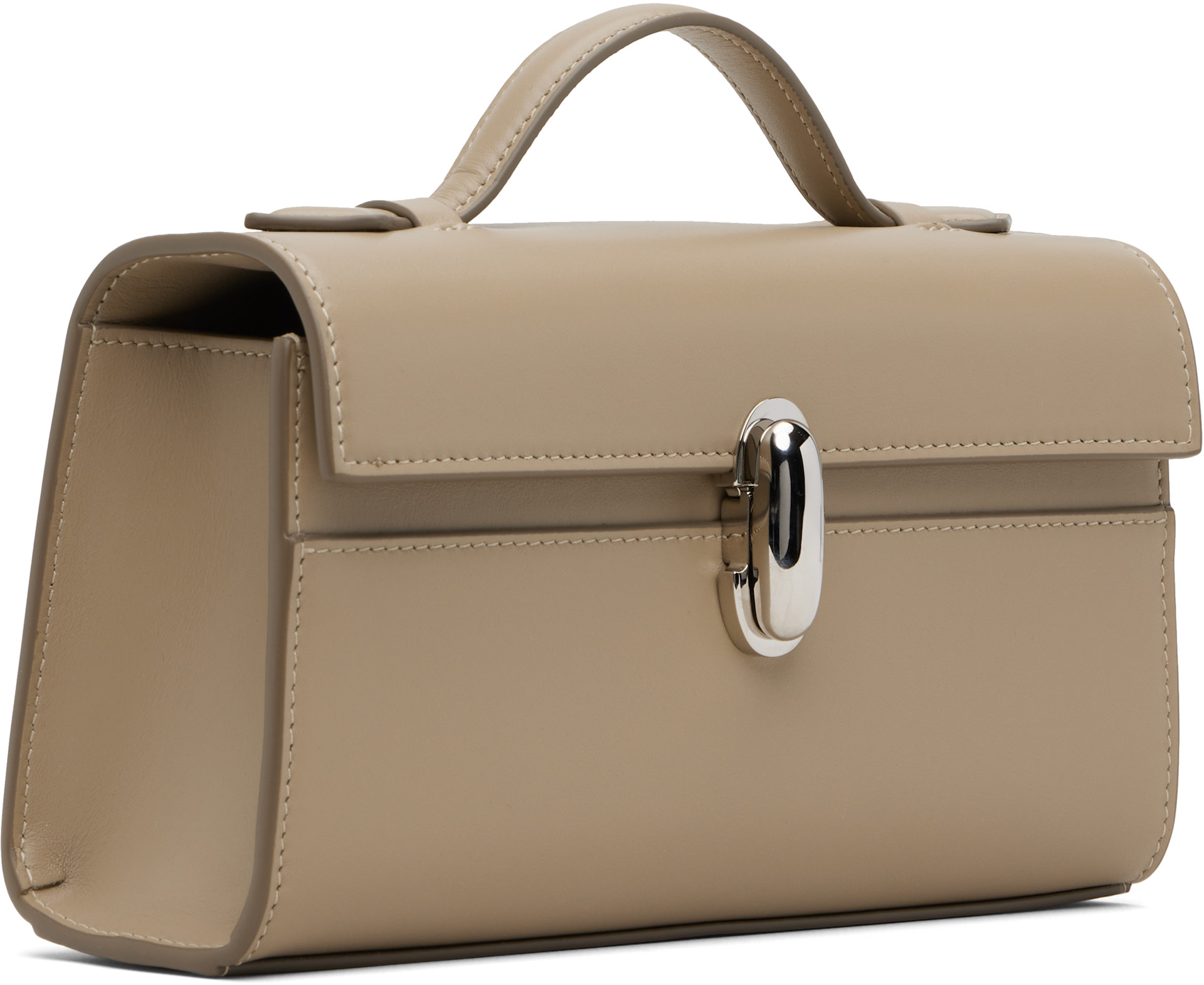 Savette: Taupe Symmetry Pochette Bag | SSENSE