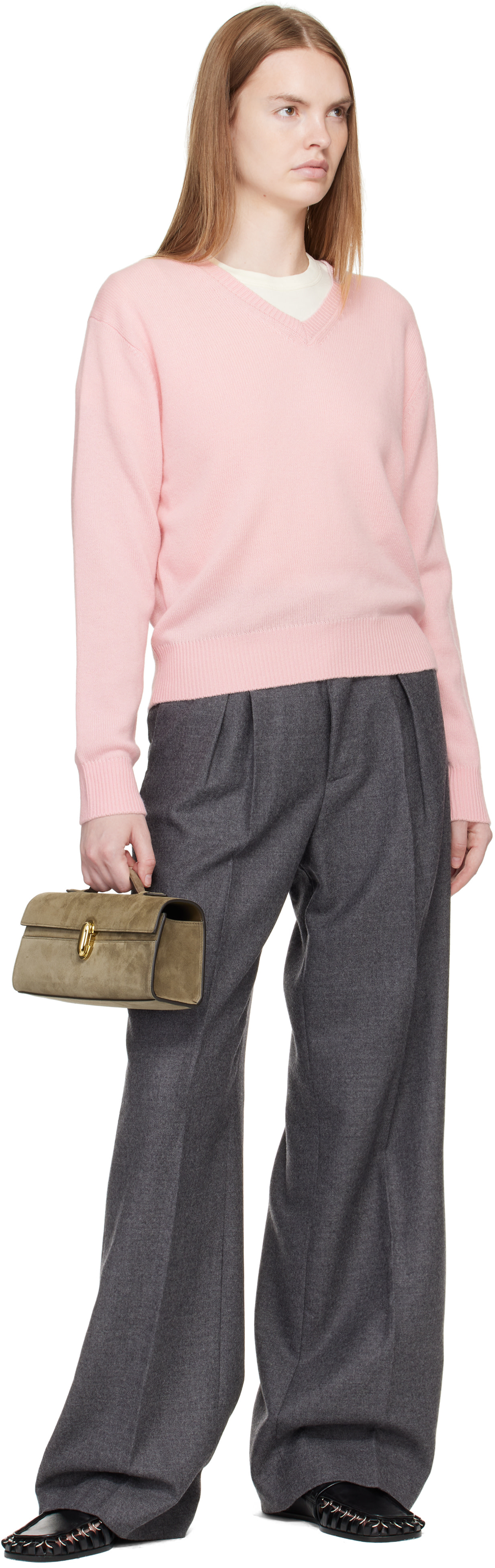 Savette: Taupe Slim Symmetry Pochette Bag | SSENSE