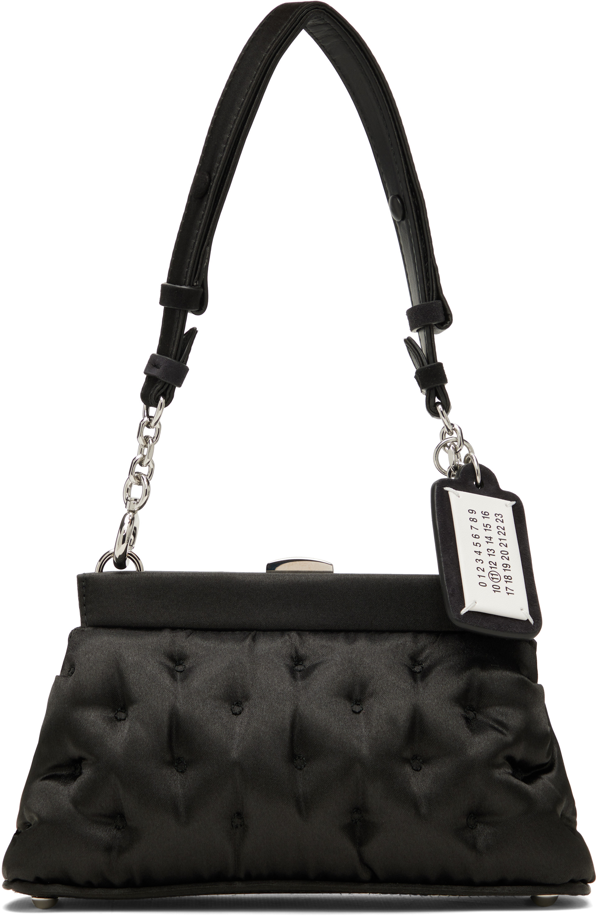 Maison Margiela: Black Small Glam Slam Embroidery Clutch Bag