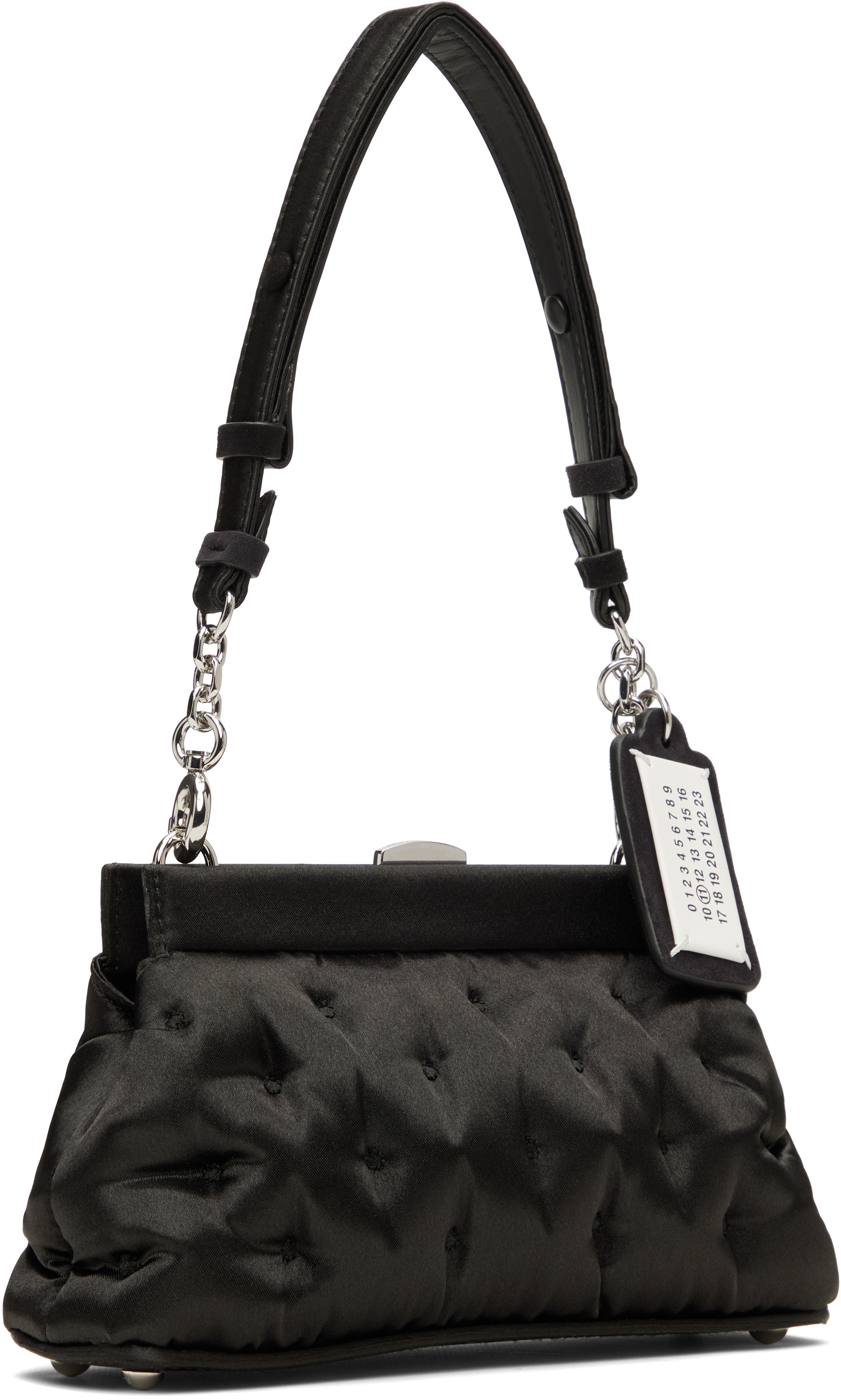 Maison Margiela: Black Small Glam Slam Embroidery Clutch Bag | SSENSE