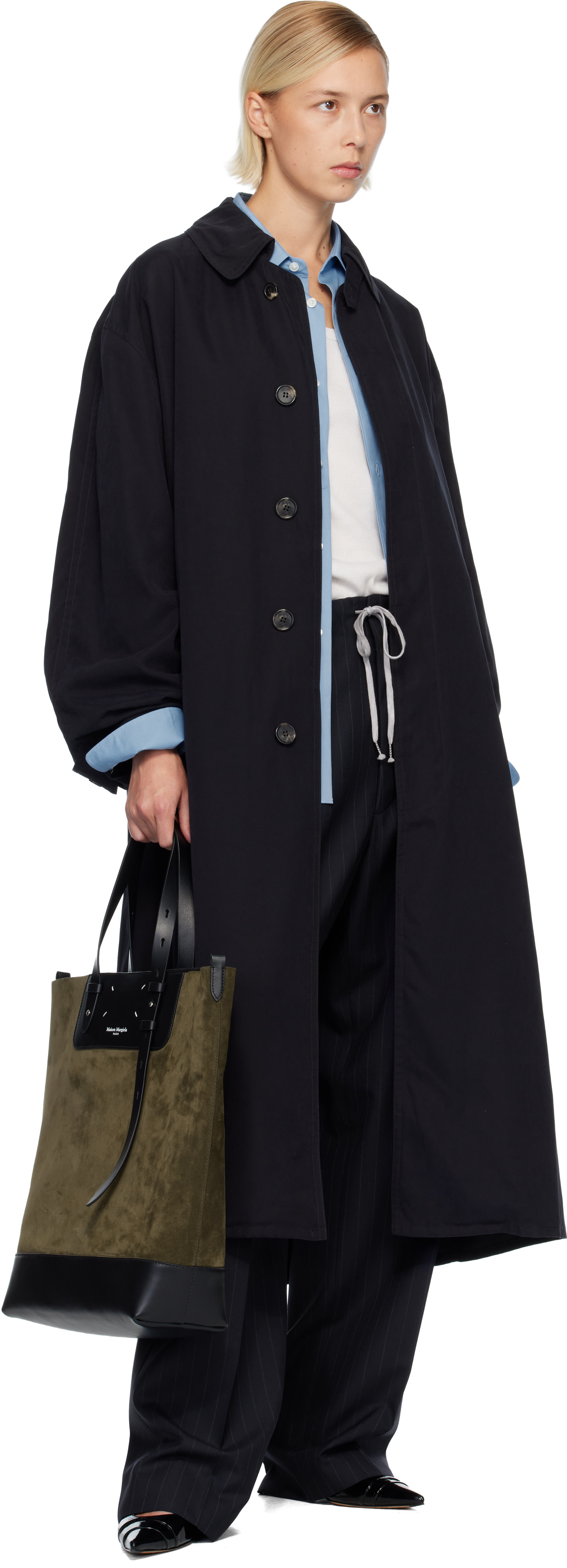 Maison Margiela: カーキ Vertical Shopping バッグ | SSENSE 日本