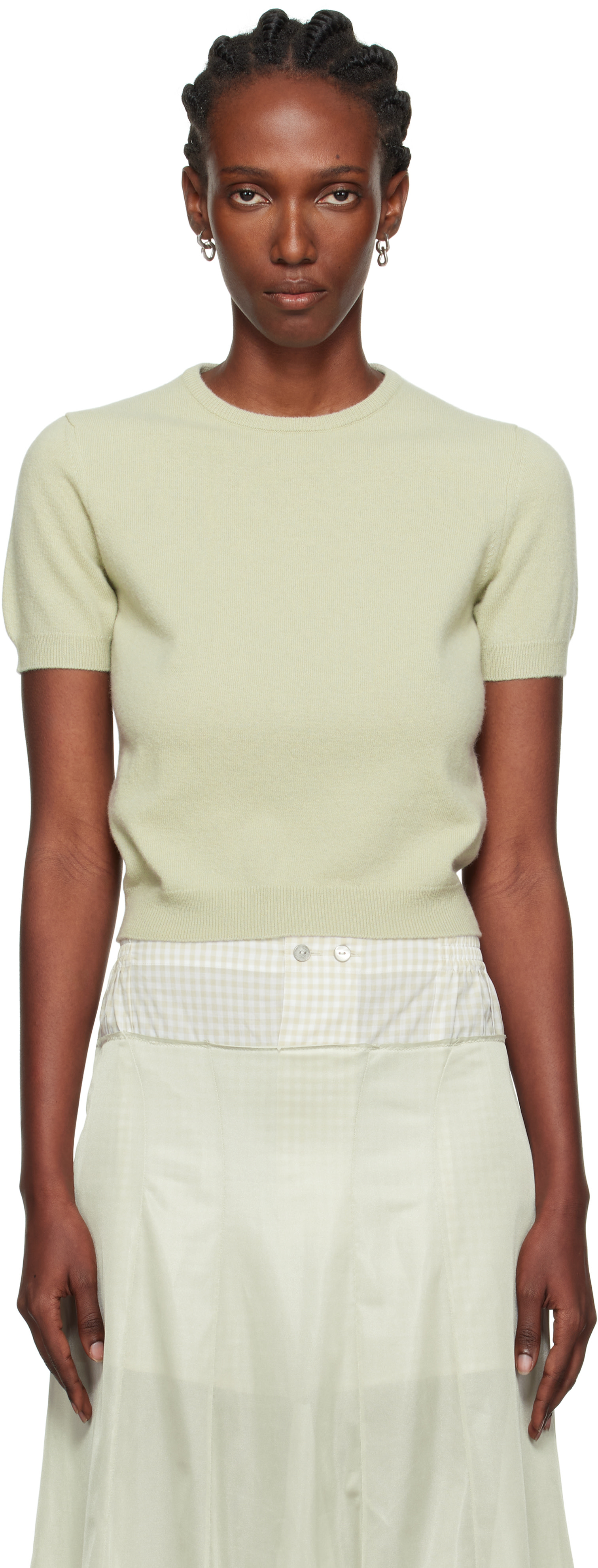 Maison Margiela: Green Crewneck Sweater | SSENSE