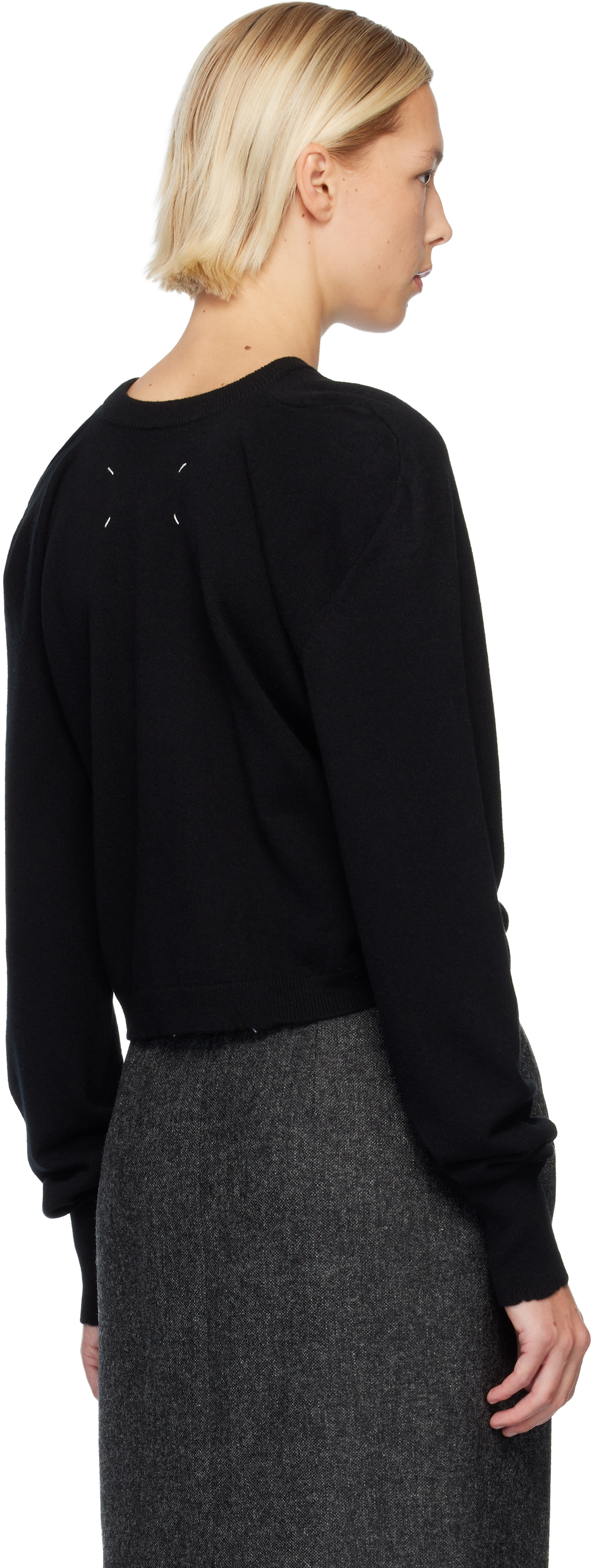 トップス Maison Margiela 4stitch knit black s Maison Margiela: Black Wool Knit Sweater | SSENSE United Kingdom