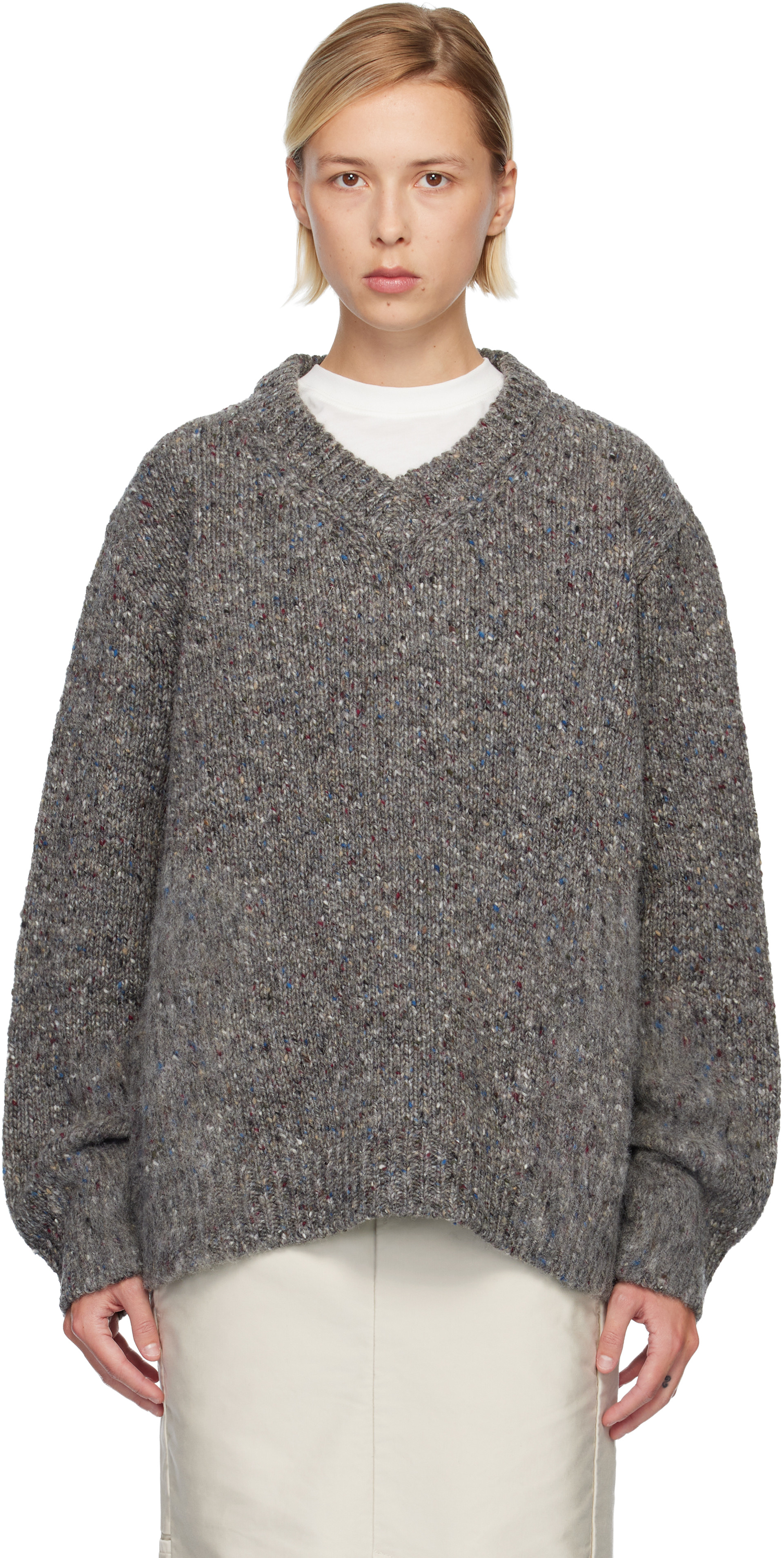 Maison Margiela: Gray Wool Sweater | SSENSE