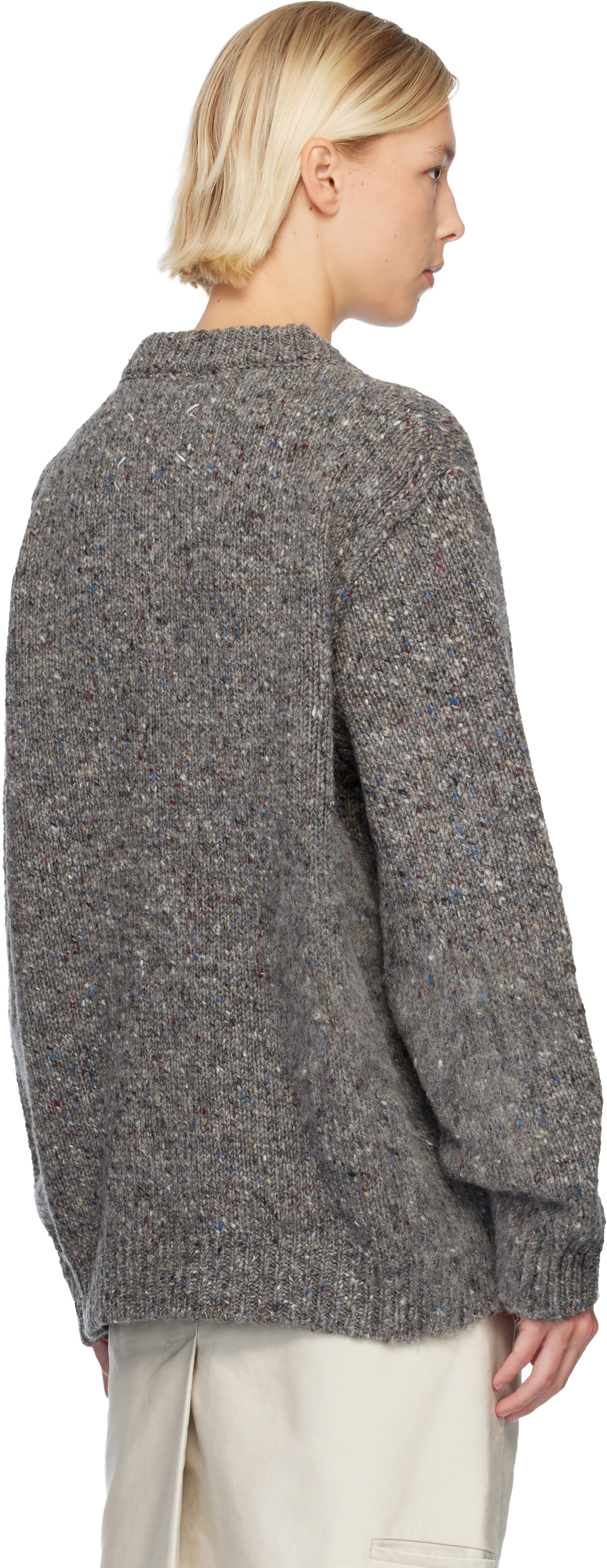 Maison Margiela - Pull gris en laine