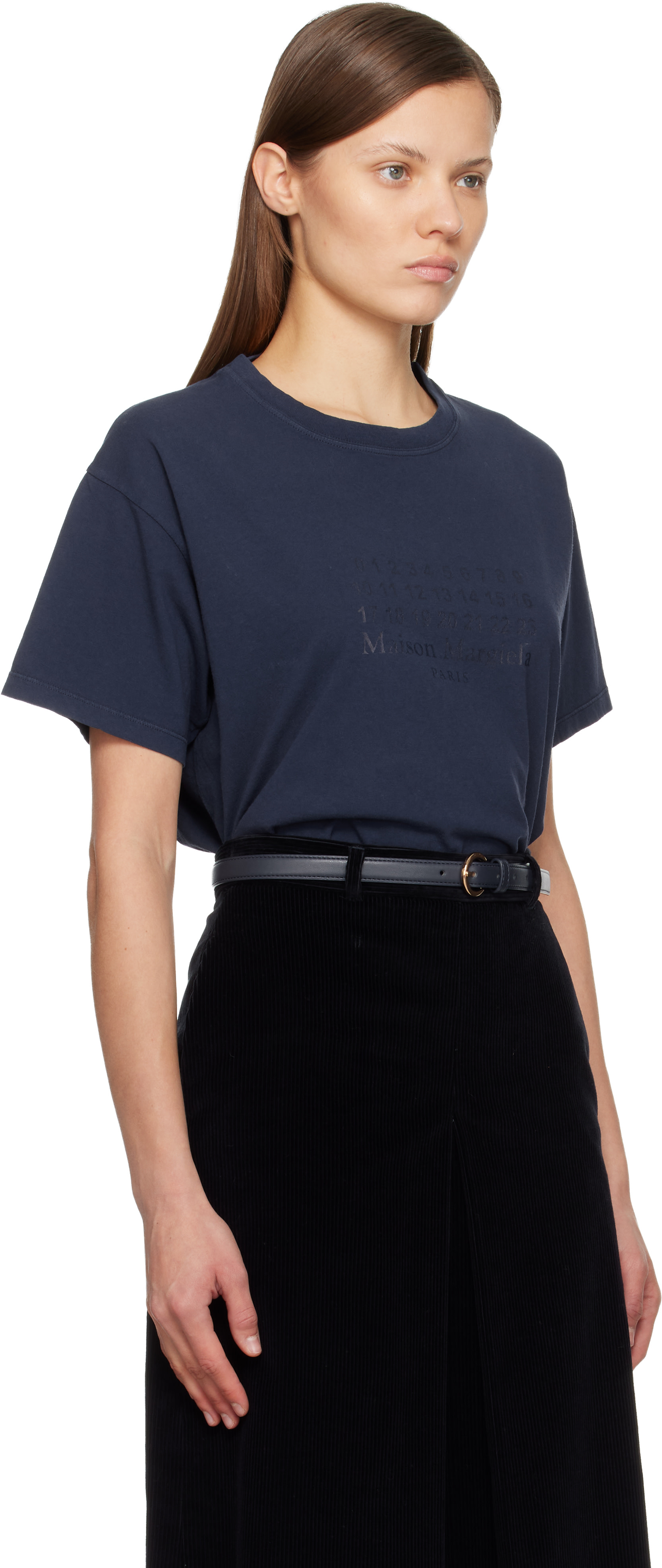 Maison Margiela: Navy Cotton Jersey T-shirt | SSENSE