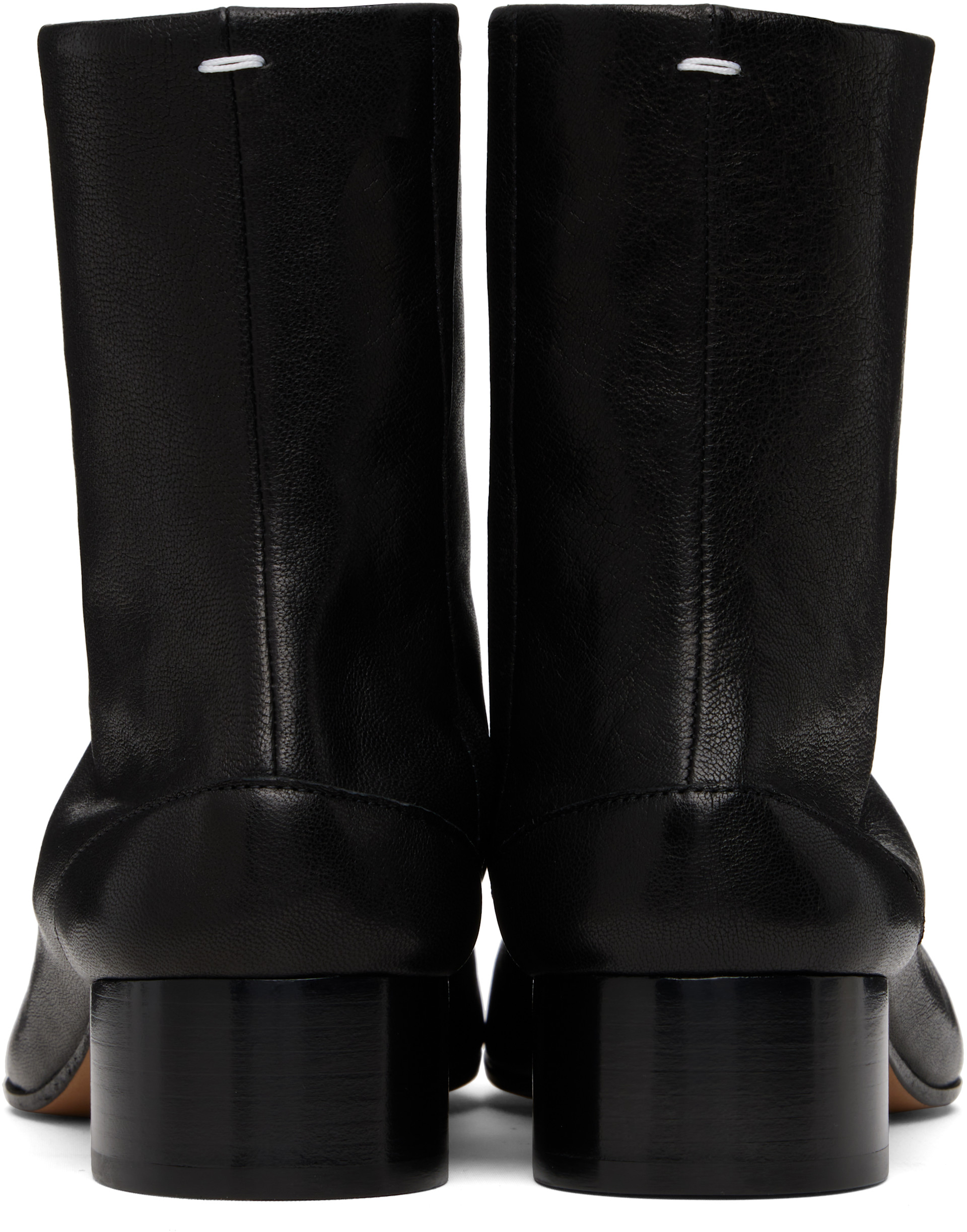 美品 Maison Margiela Tabi boots 39 ブラック Maison Margiela: Black Tabi Ankle Boots | SSENSE