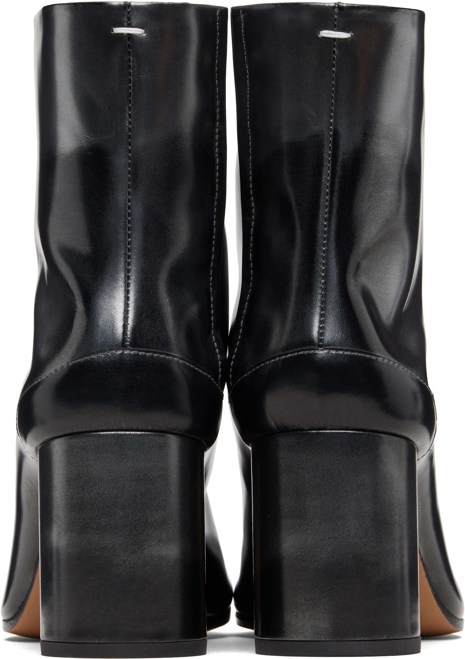 Maison Margiela: ブラック＆シルバー Tabi アンクルブーツ | SSENSE 日本