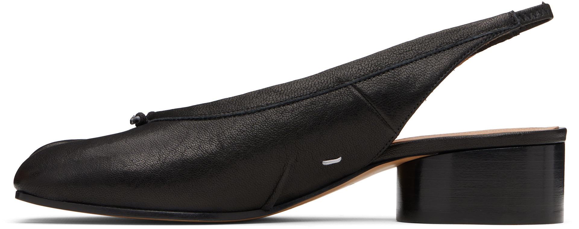 Maison Margiela: Black Tabi New Ballerina Slingback Heels | SSENSE