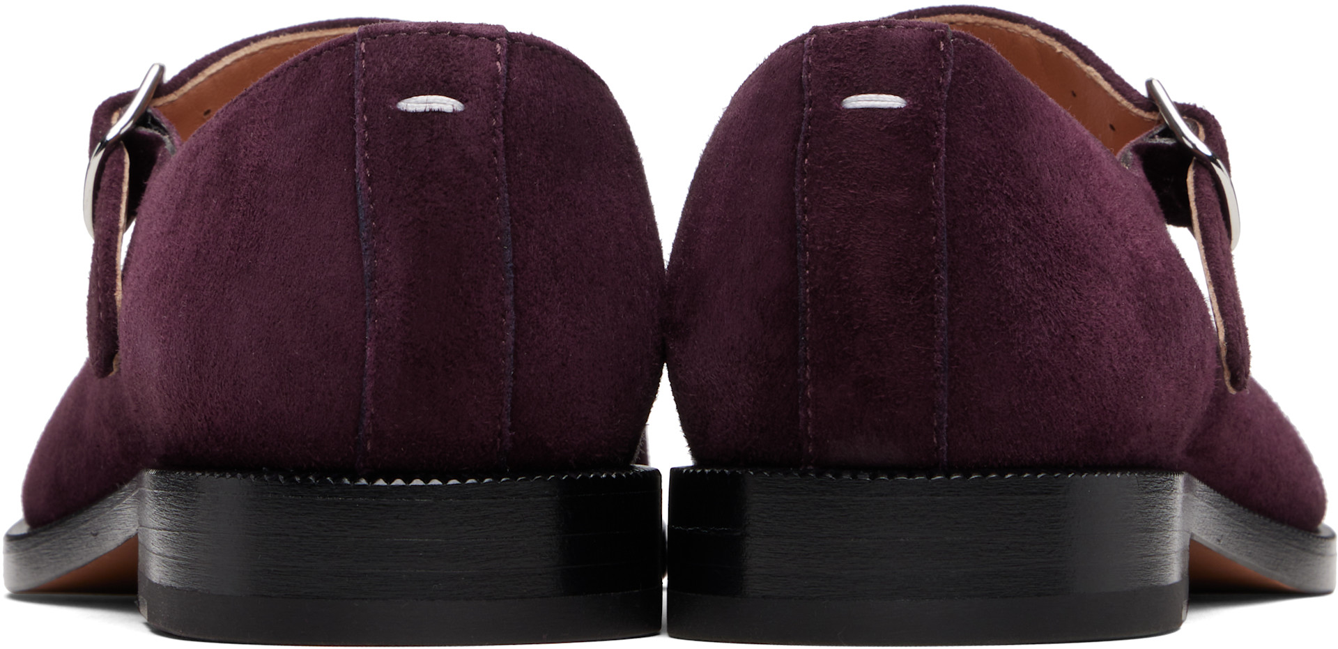 Maison Margiela: Burgundy Tabi Mary Jane Ballerina Flats | SSENSE 