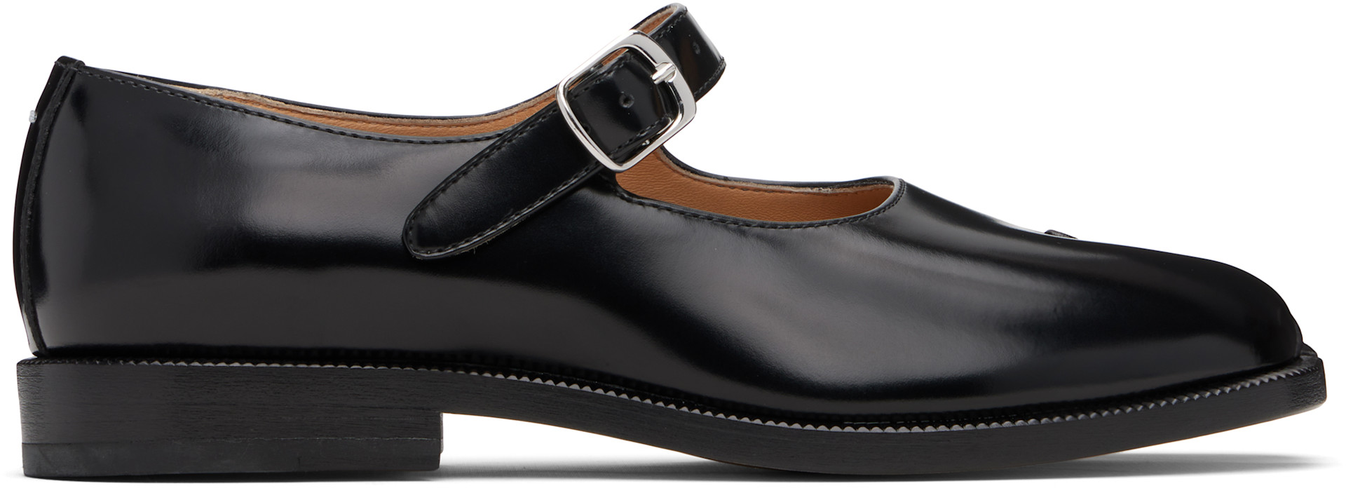 Maison Margiela: Black Tabi Mary Jane Loafers | SSENSE