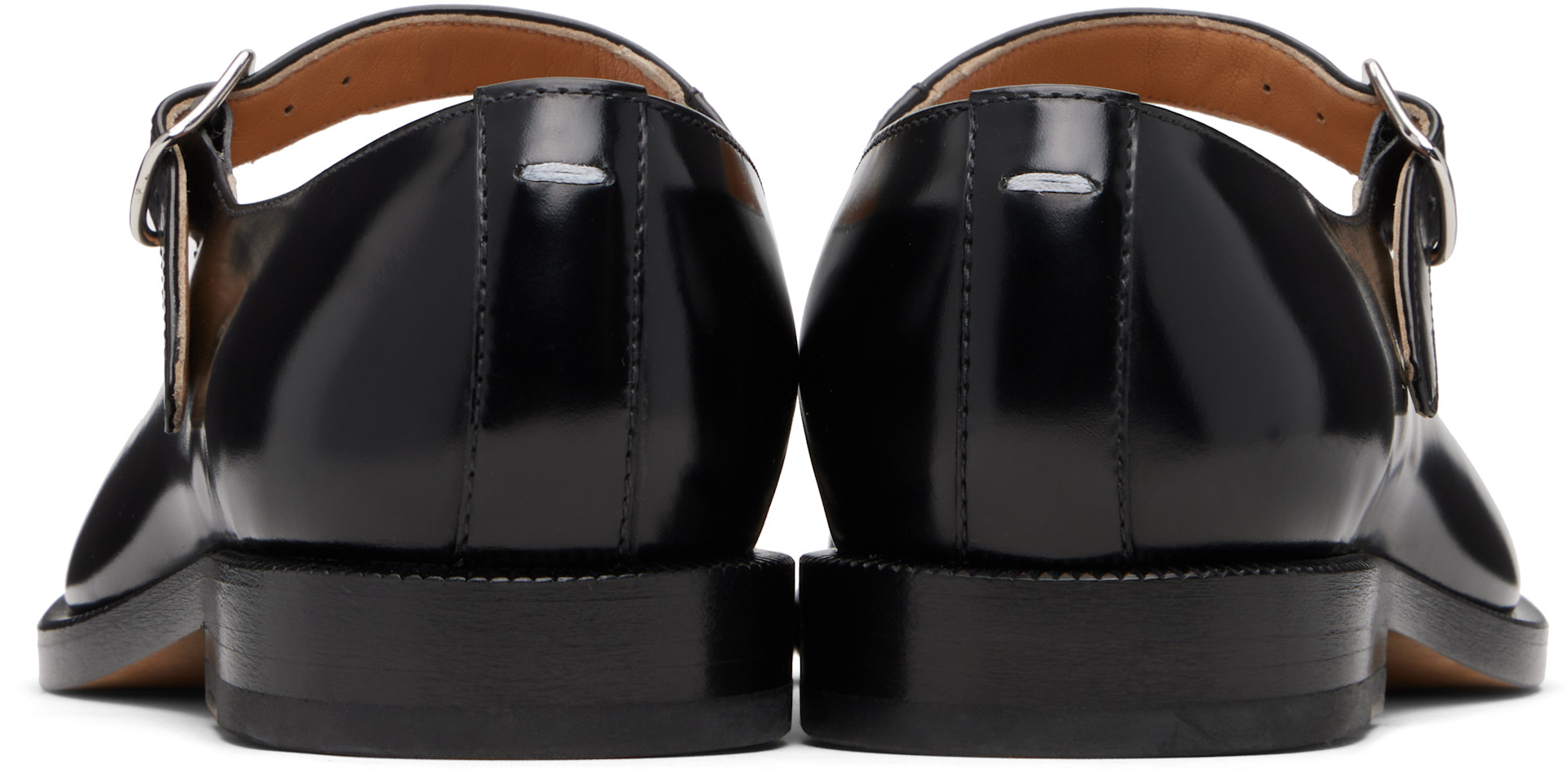 Maison Margiela: Black Tabi Mary Jane Loafers | SSENSE