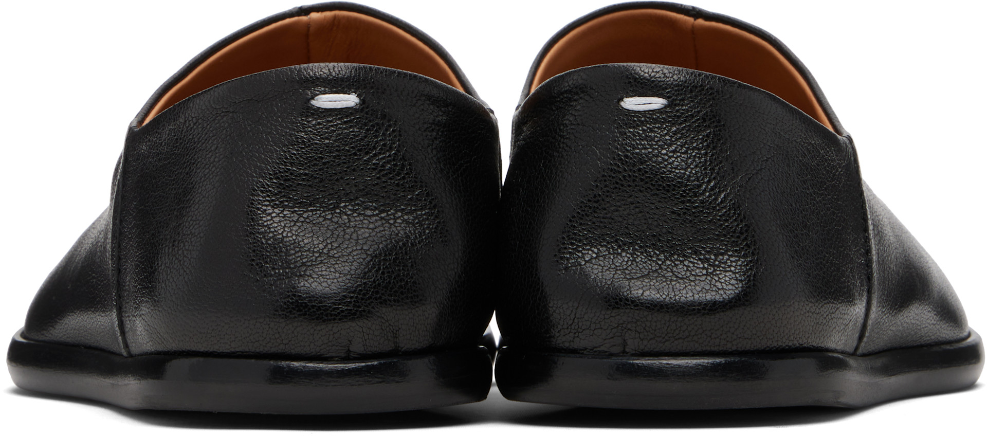 Maison Margiela: Black Tabi Babouches Loafers | SSENSE