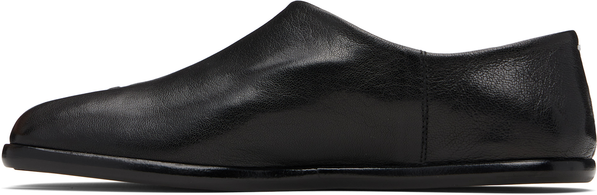 Maison Margiela: Black Tabi Babouches Loafers | SSENSE