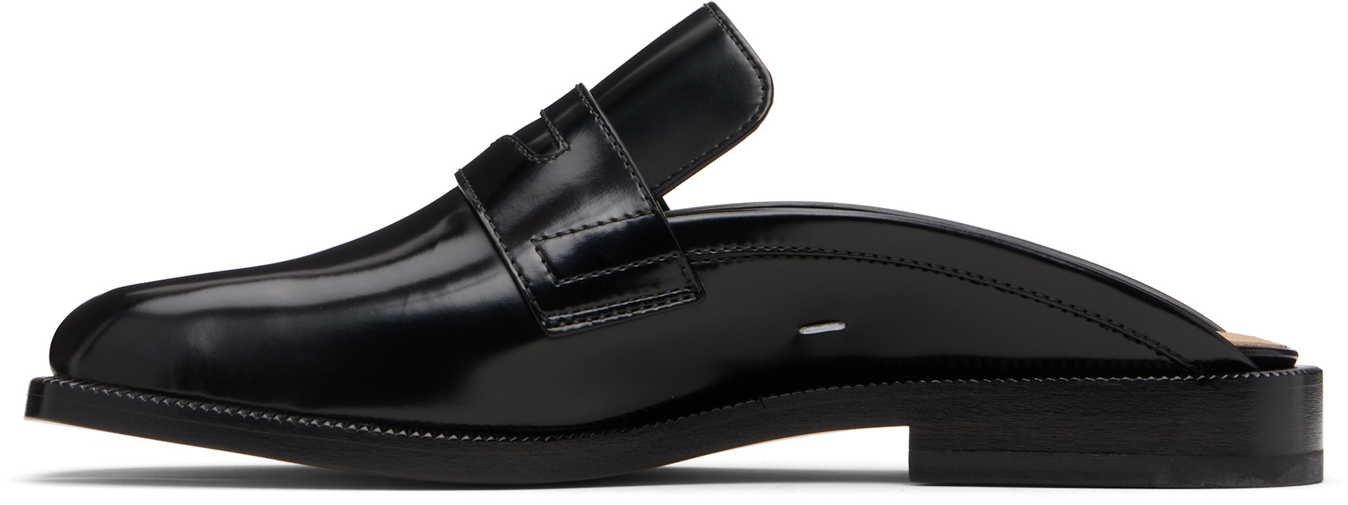 Maison Margiela: Black Tabi City Slip-on Loafers | SSENSE