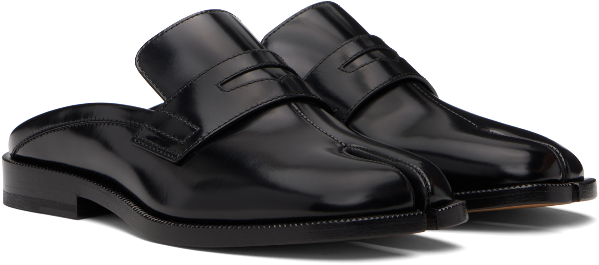 Maison Margiela: Black Tabi City Slip-on Loafers | SSENSE