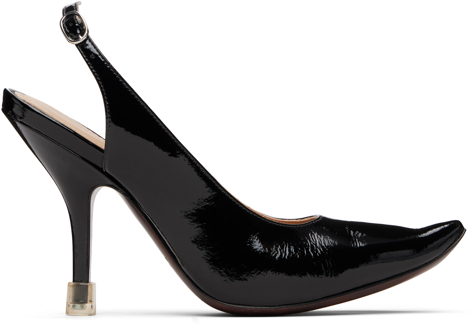 Maison Margiela: Black Loved To Death Slingback Heels | SSENSE