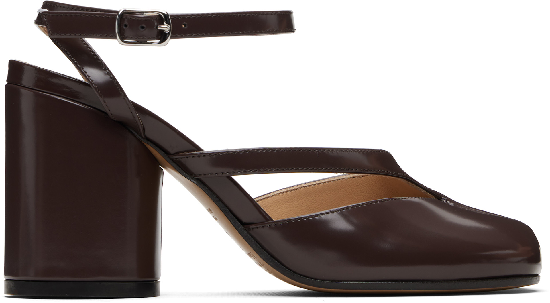 Maison Margiela: ブラウン Tabi Pump ヒールサンダル | SSENSE 日本