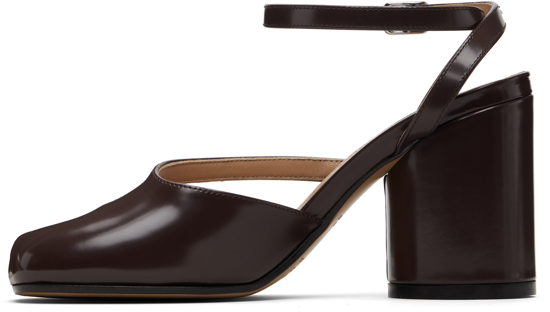 Maison Margiela: Brown Tabi Pump Heeled Sandals | SSENSE