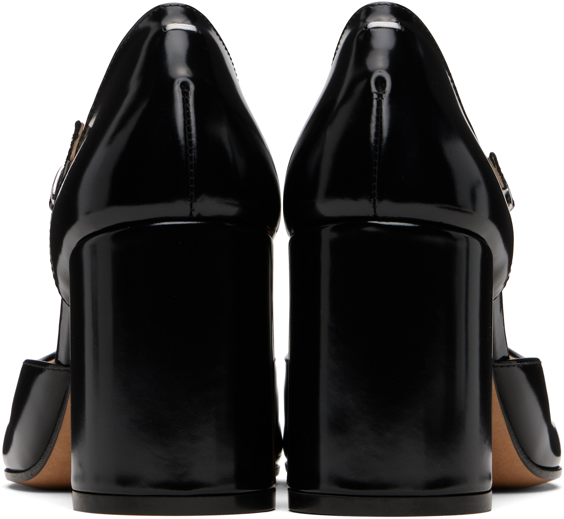 Maison Margiela: Black Tabi Pump Heeled Sandals | SSENSE Canada