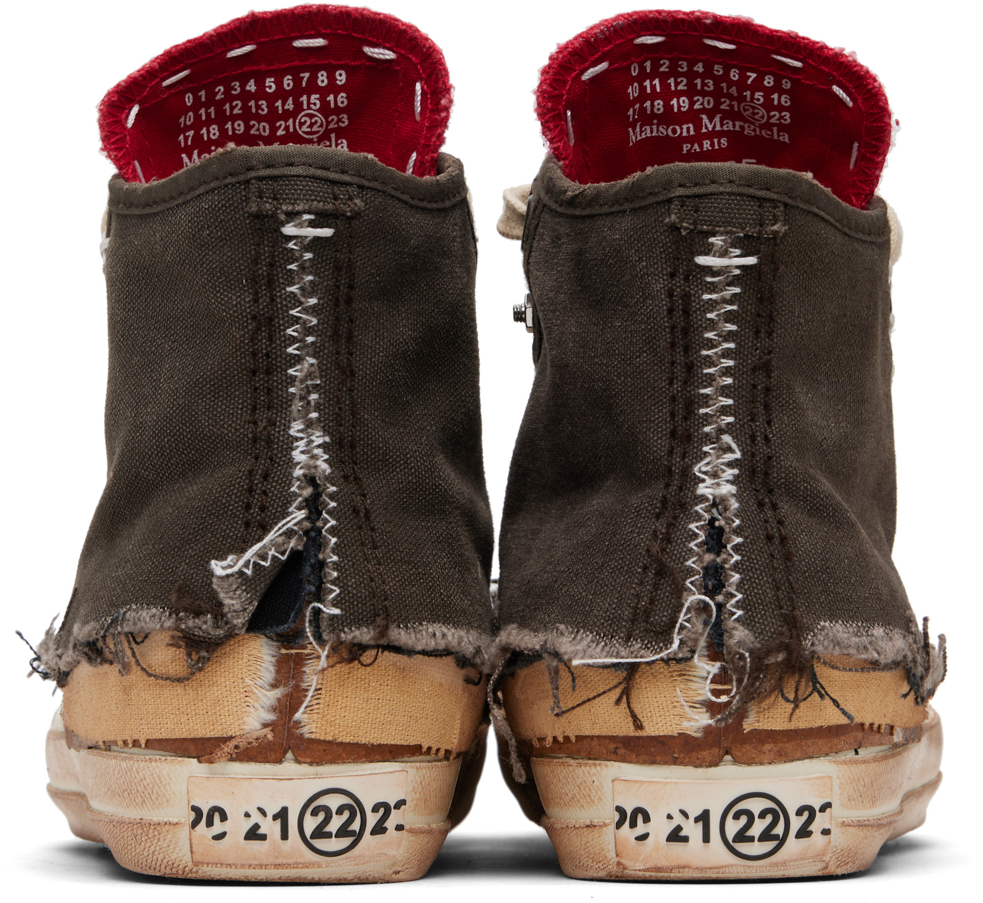 Maison Margiela: Red & Brown Loved To Death Sneakers | SSENSE