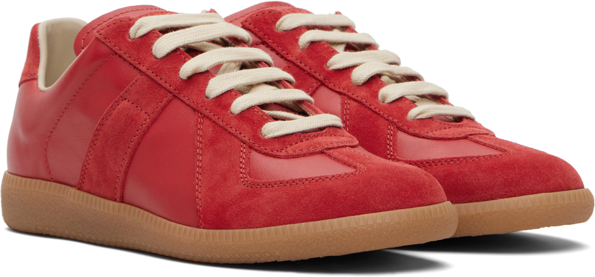 Maison Margiela メゾンマルジェラ スウェード レッド 38 Maison Margiela: Red Replica Sneakers | SSENSE