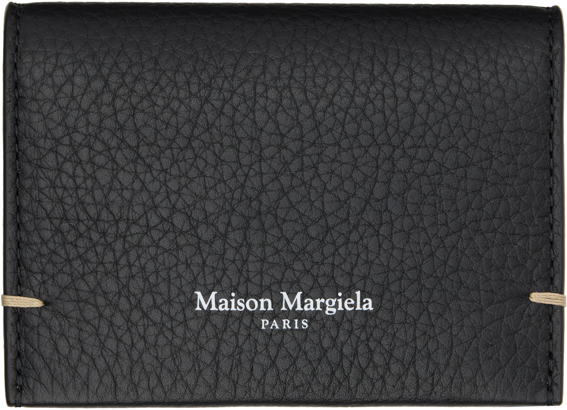 SSENSE購入Maison Margiela ブラックレザー 財布 Maison Margiela: Black Small Card Holder | SSENSE