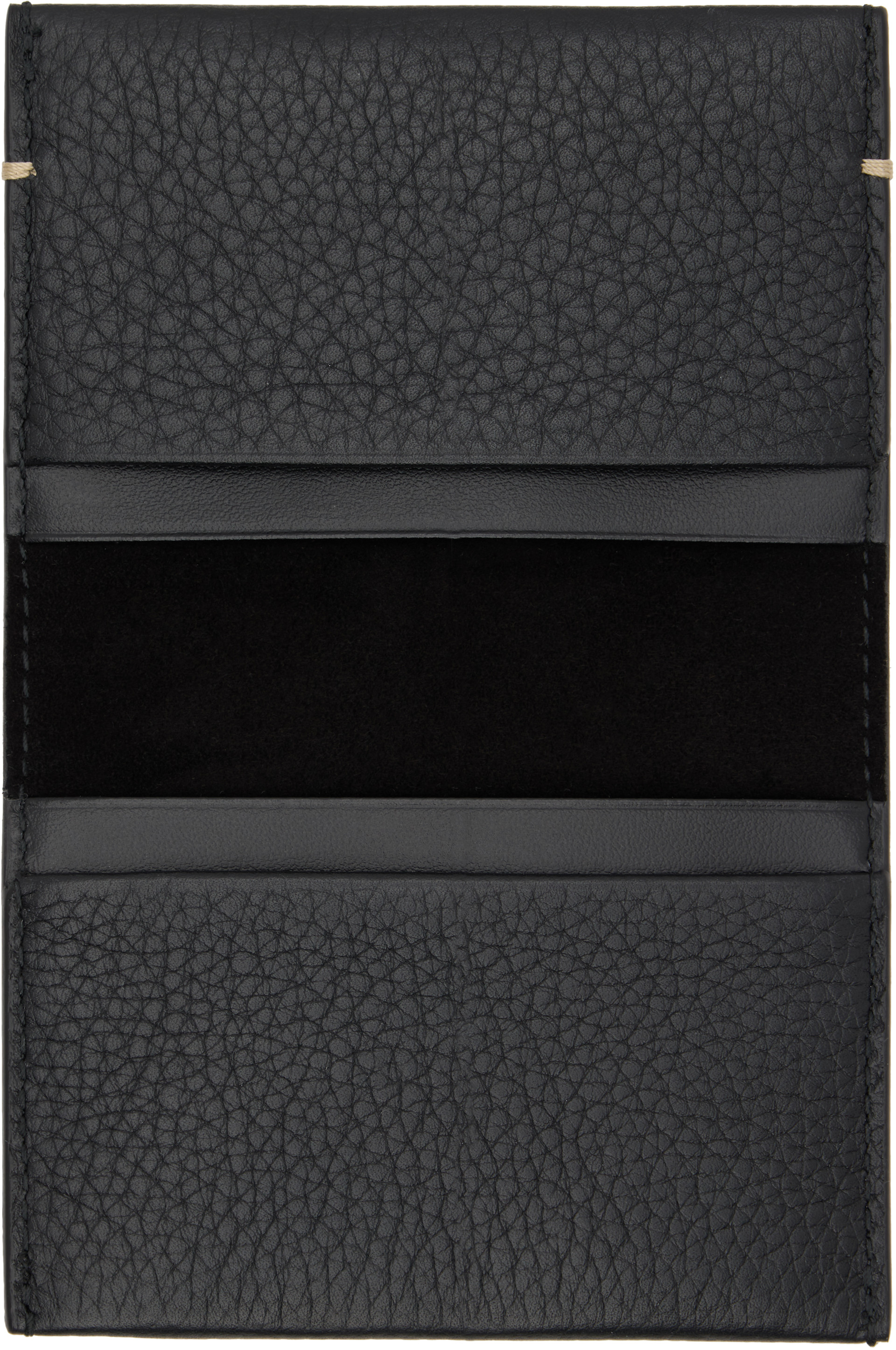SSENSE購入Maison Margiela ブラックレザー 財布 Maison Margiela: Black Small Card Holder | SSENSE