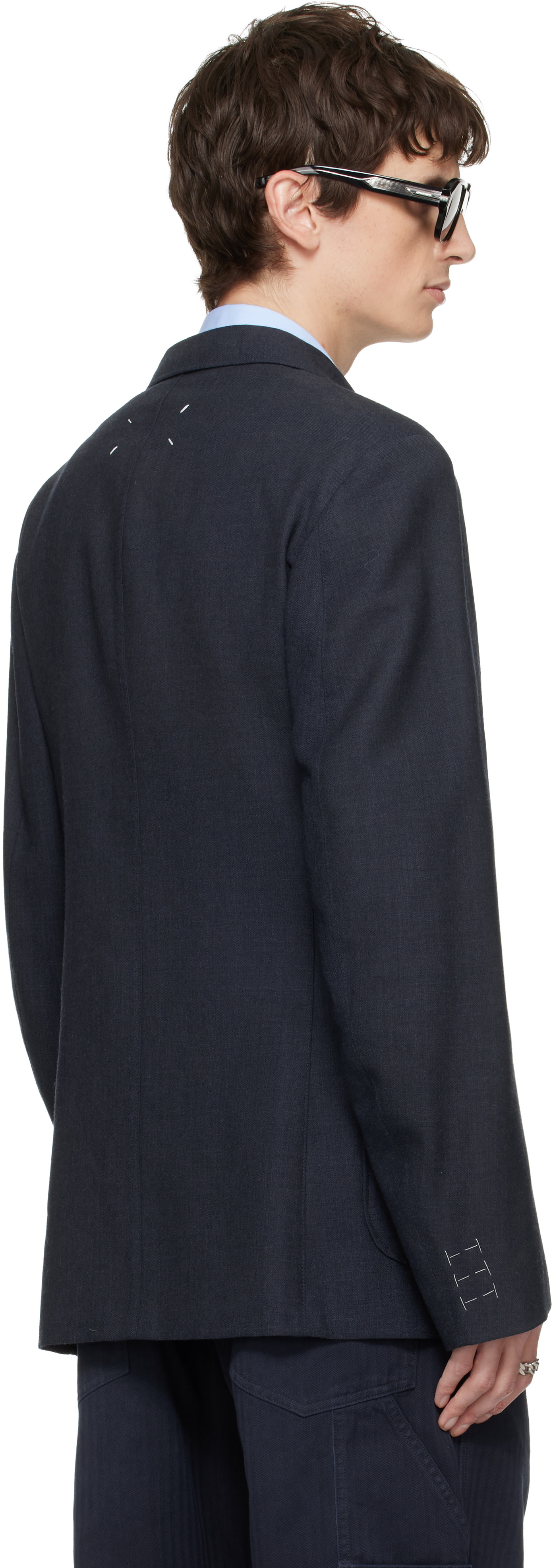 Maison Margiela: Navy Wool Blazer | SSENSE