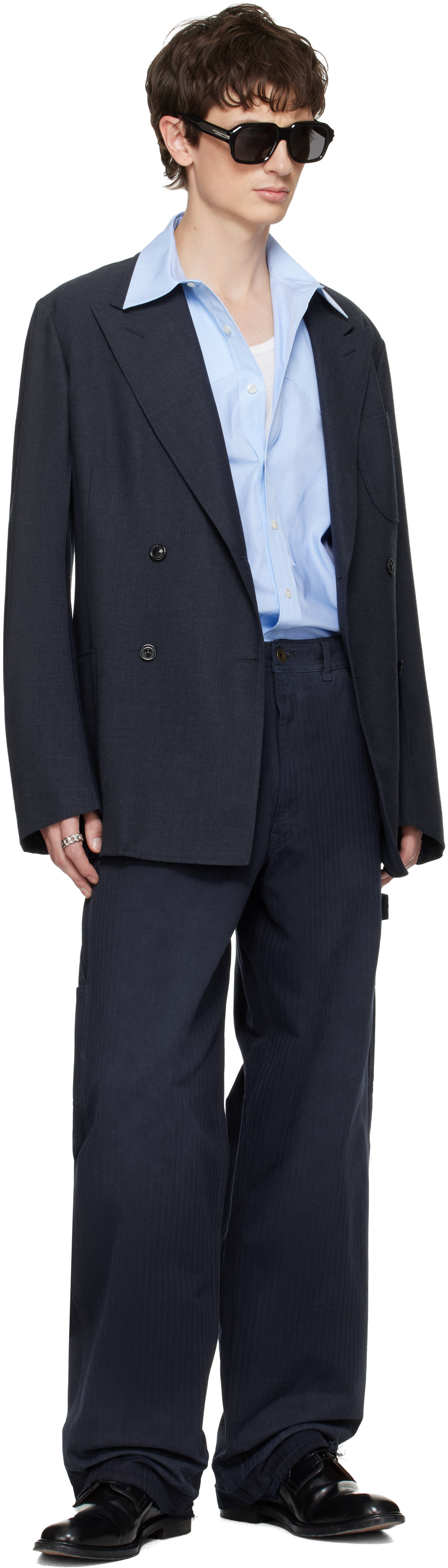 Maison Margiela: Navy Wool Blazer | SSENSE