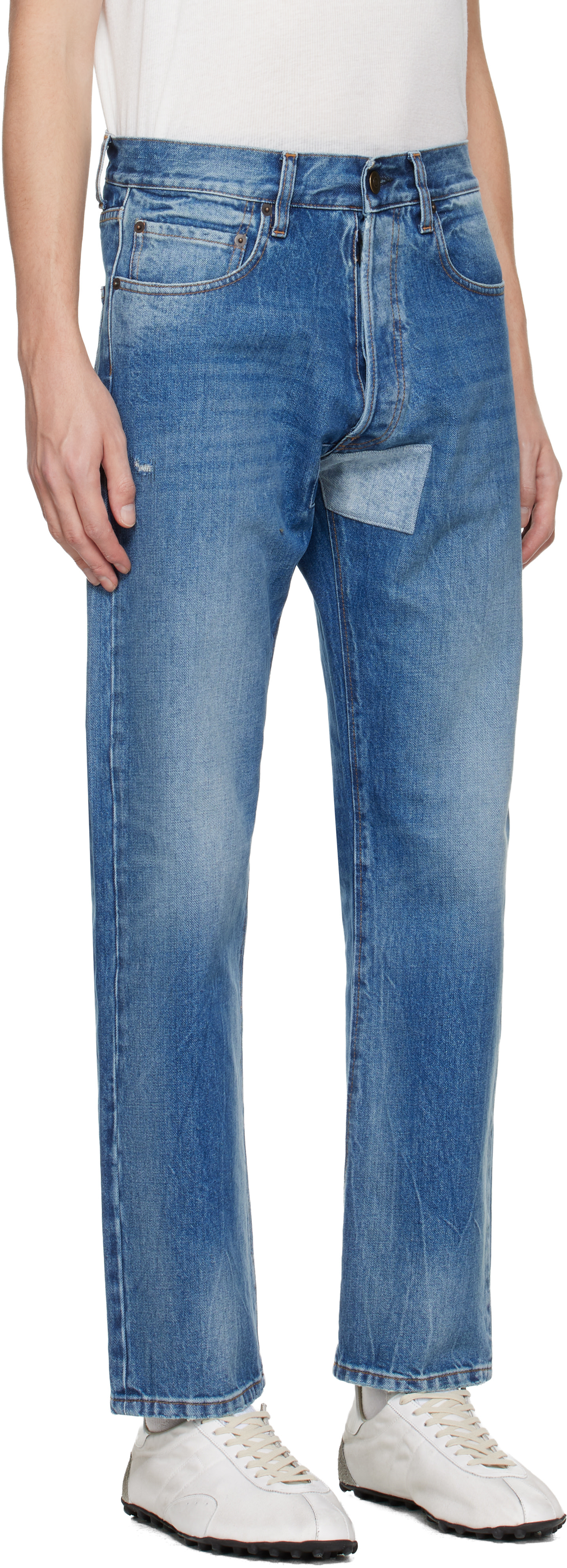 Maison Margiela: Blue Tapered Leg Jeans | SSENSE