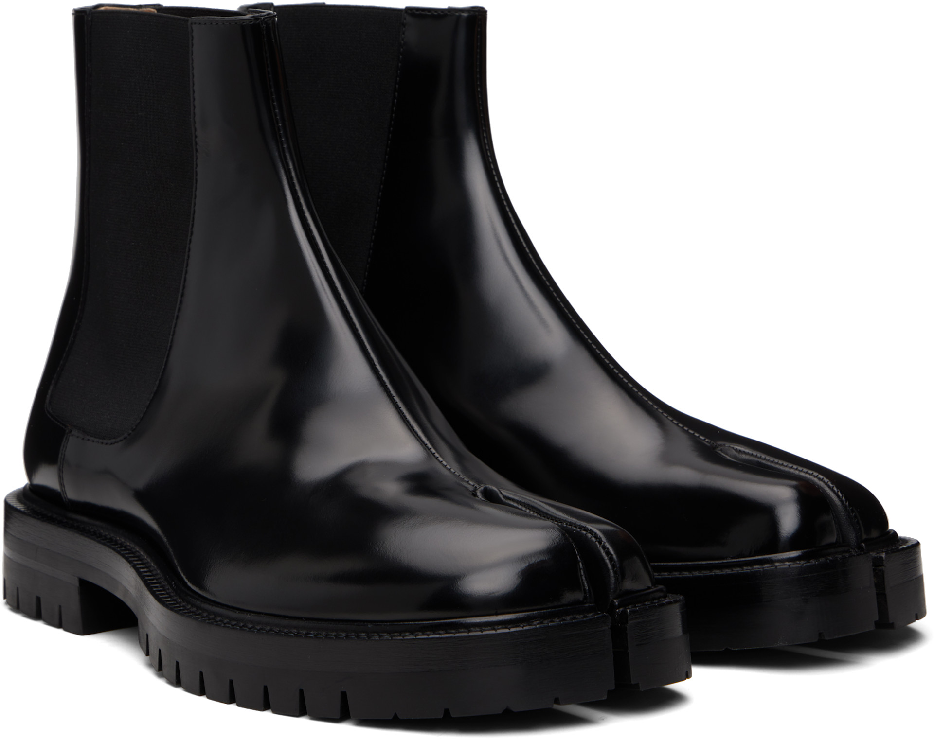 Maison Margiela: ブラック Tabi チェルシーブーツ | SSENSE 日本