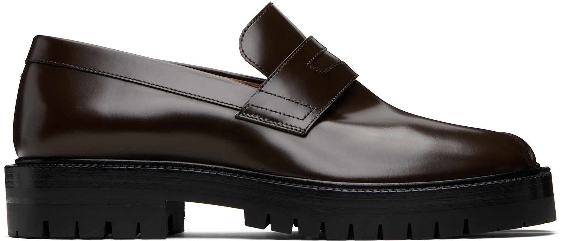 Maison Margiela: Brown Tabi County Loafers | SSENSE