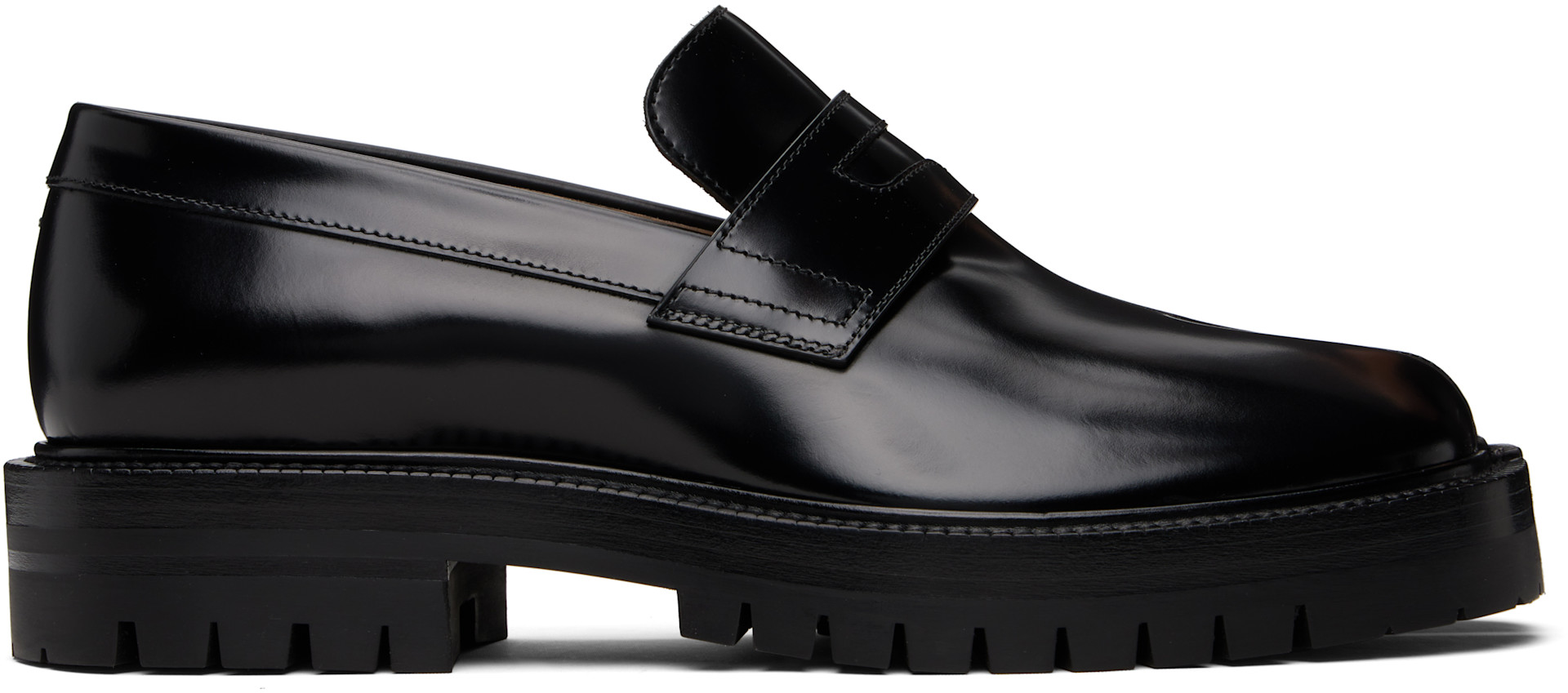 Maison Margiela: Black Tabi Loafers | SSENSE Canada Maison Margiela: Black Tabi Loafers | SSENSE Canada