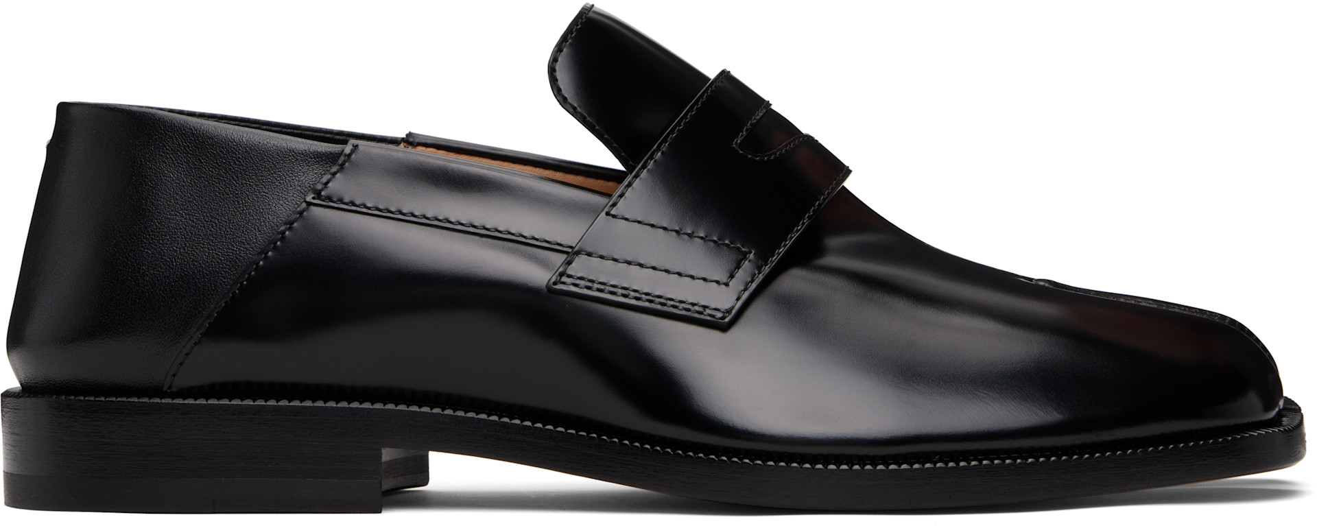 Maison Margiela: Black Tabi Babouche Loafers | SSENSE