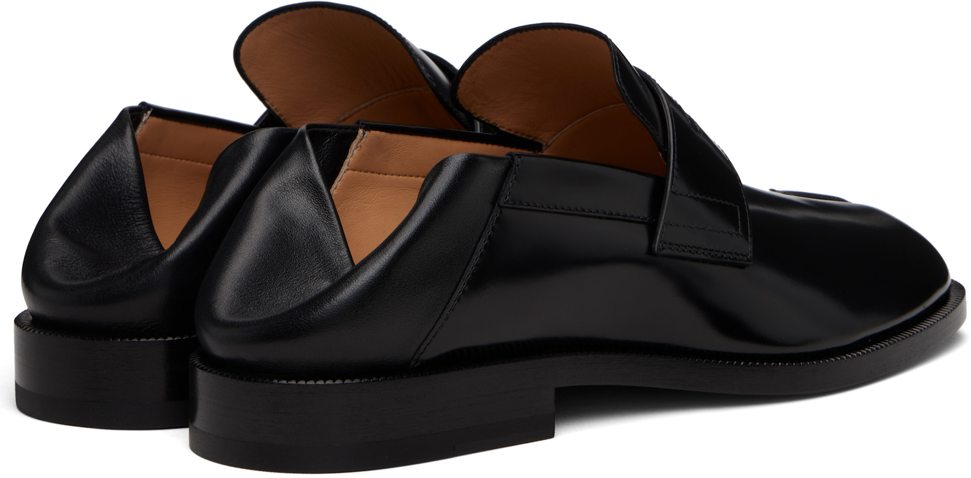 Maison Margiela: Black Tabi Babouche Loafers | SSENSE