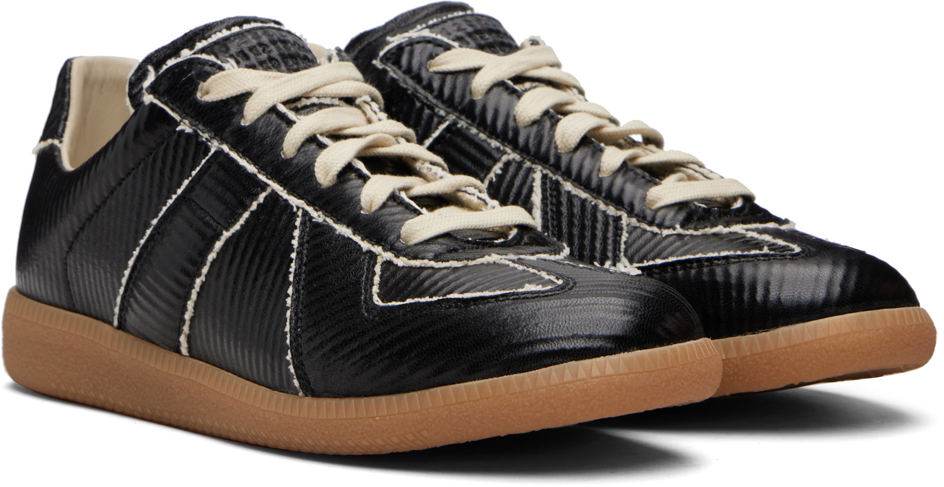 Maison Margiela: Black Replica Sneakers | SSENSE