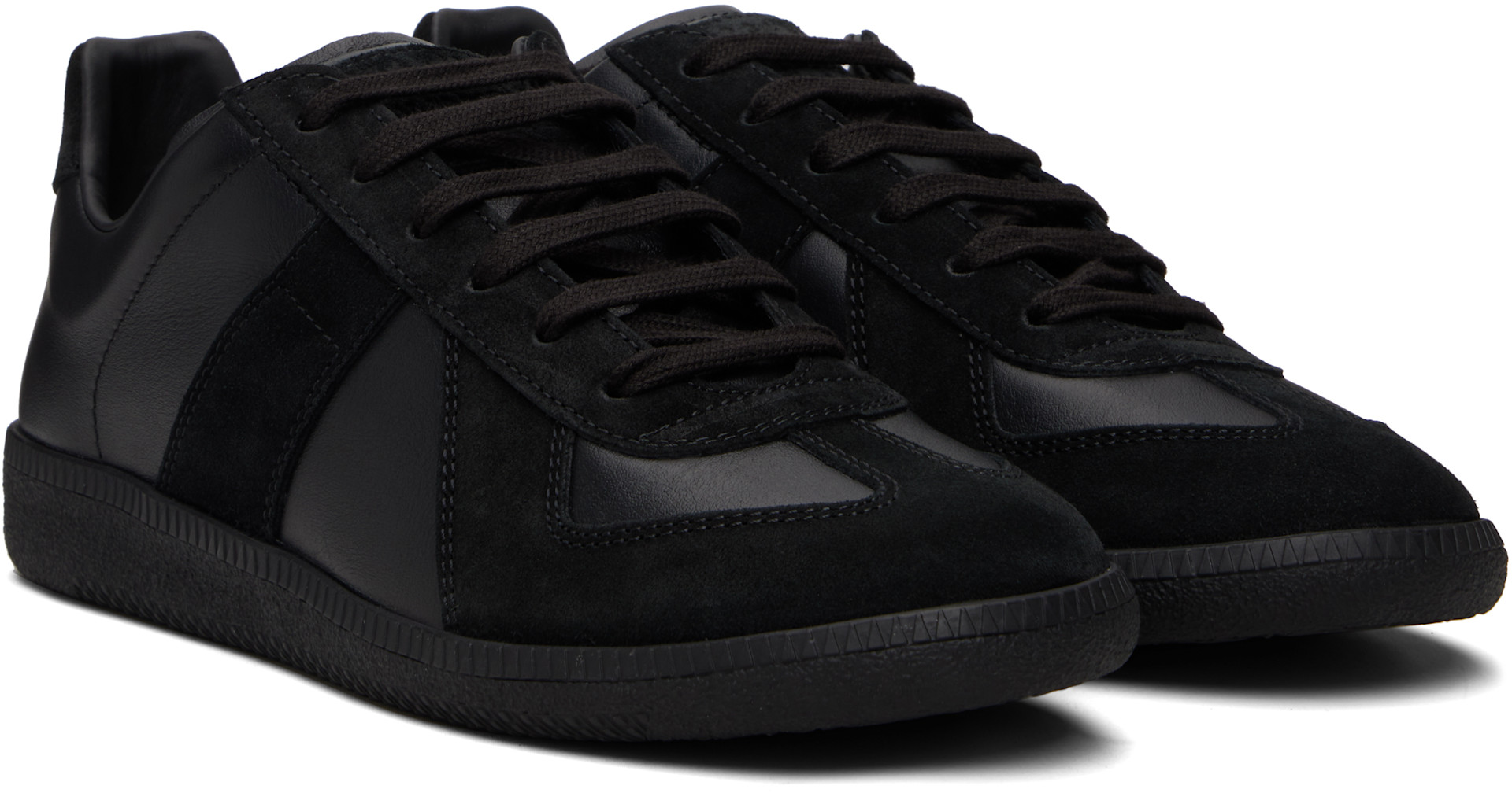 Maison Margiela: Black Replica Sneakers | SSENSE Denmark