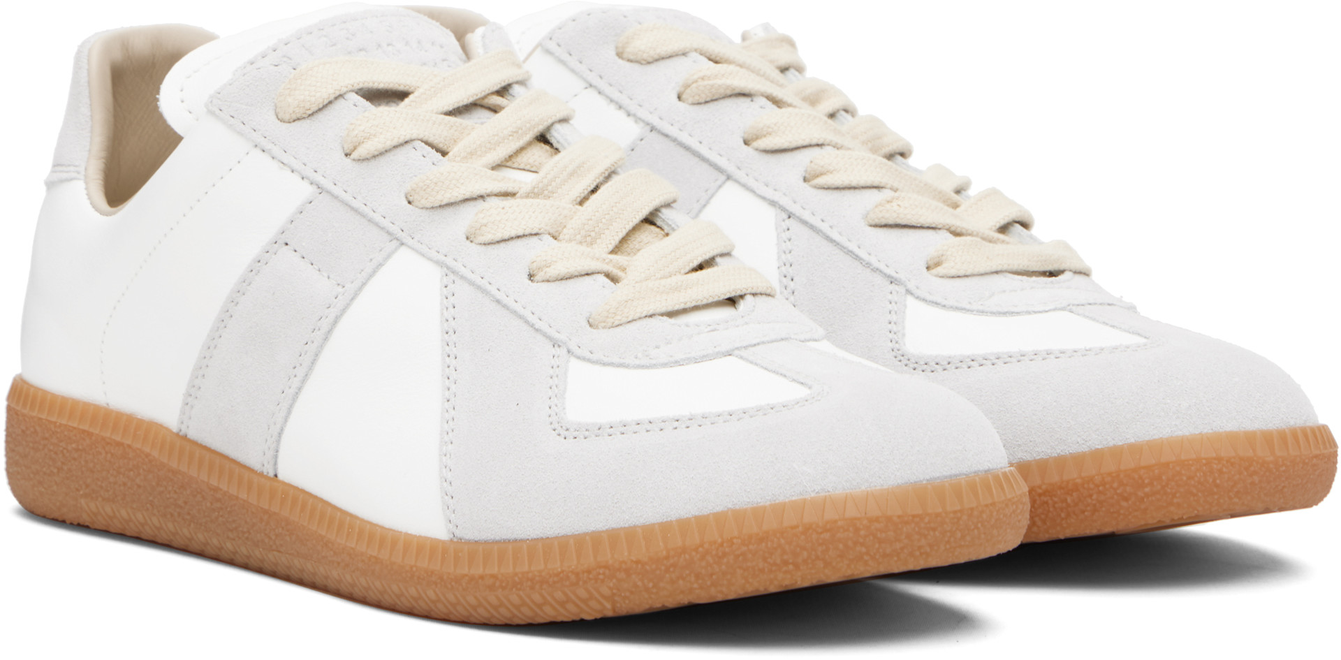 Maison Margiela: グレー＆ホワイト Replica スニーカー | SSENSE 日本