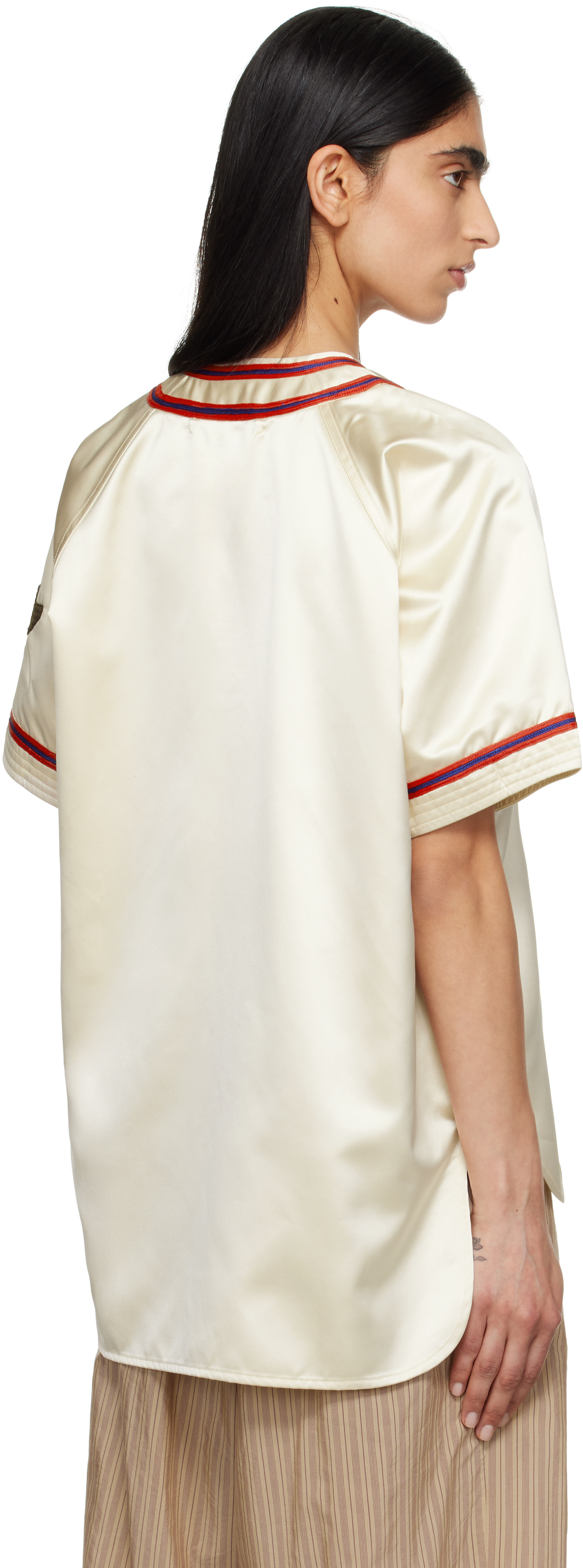 Bode - Chemise de baseball Redtail blanc cassé