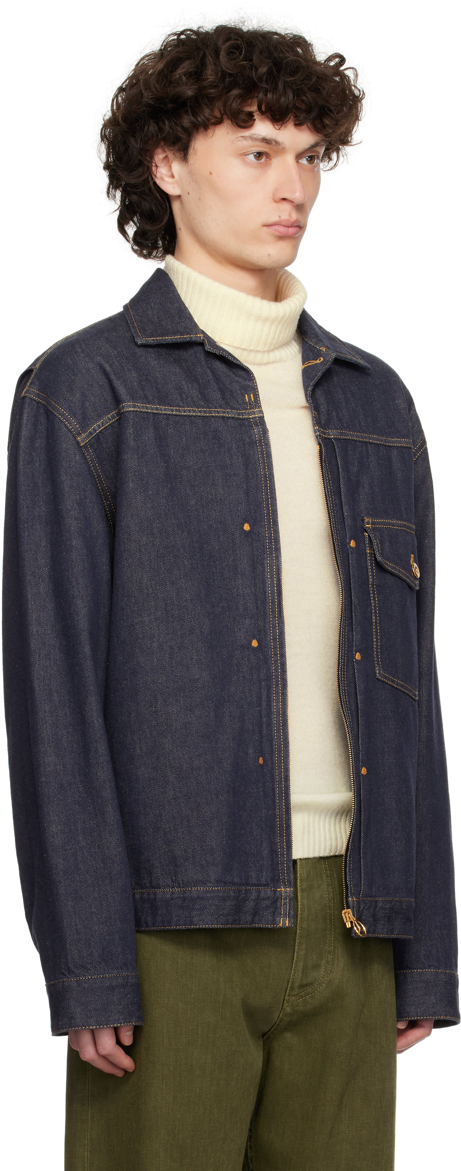 Moncler Genius: Mercedes-Benz by NIGO Navy Nepit Denim Jacket | SSENSE