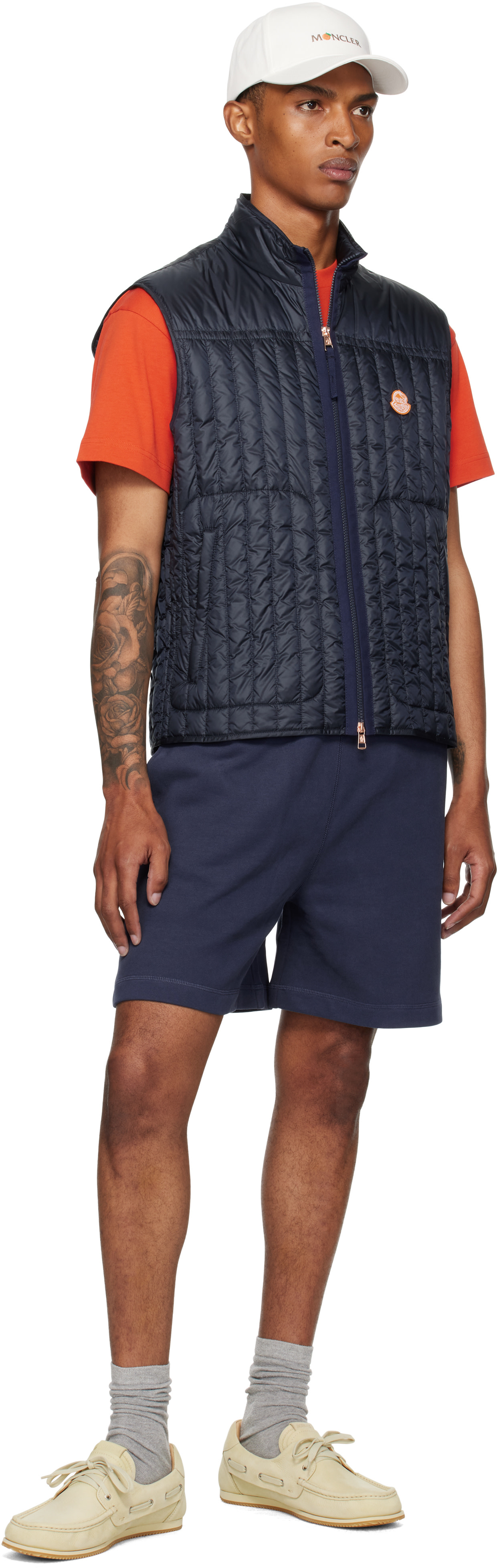 Moncler Genius: Moncler x Gilga Farm ネイビー Tangerine ダウン 